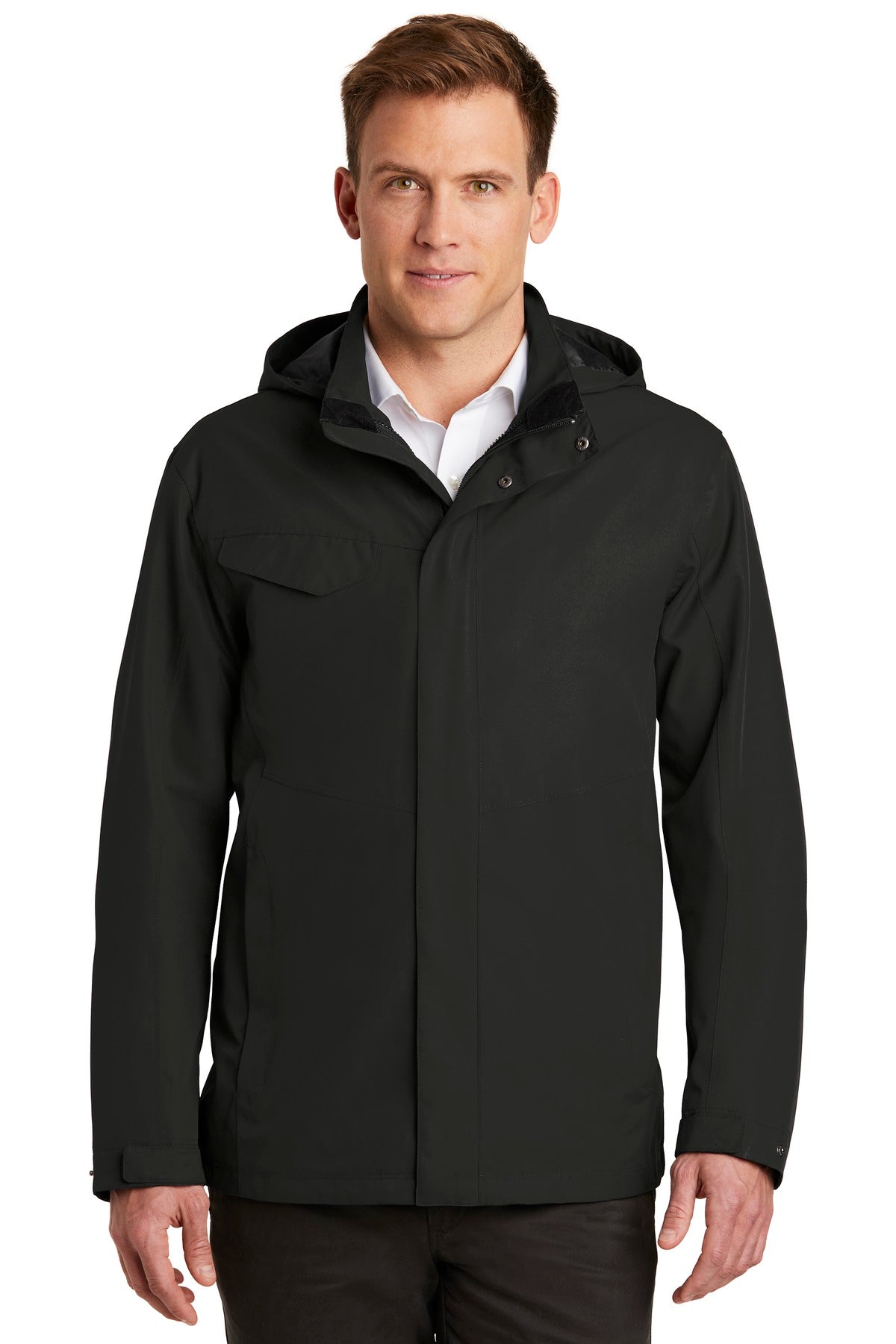 This sophisticated breathable and waterproof shell is fully  - Deep Black