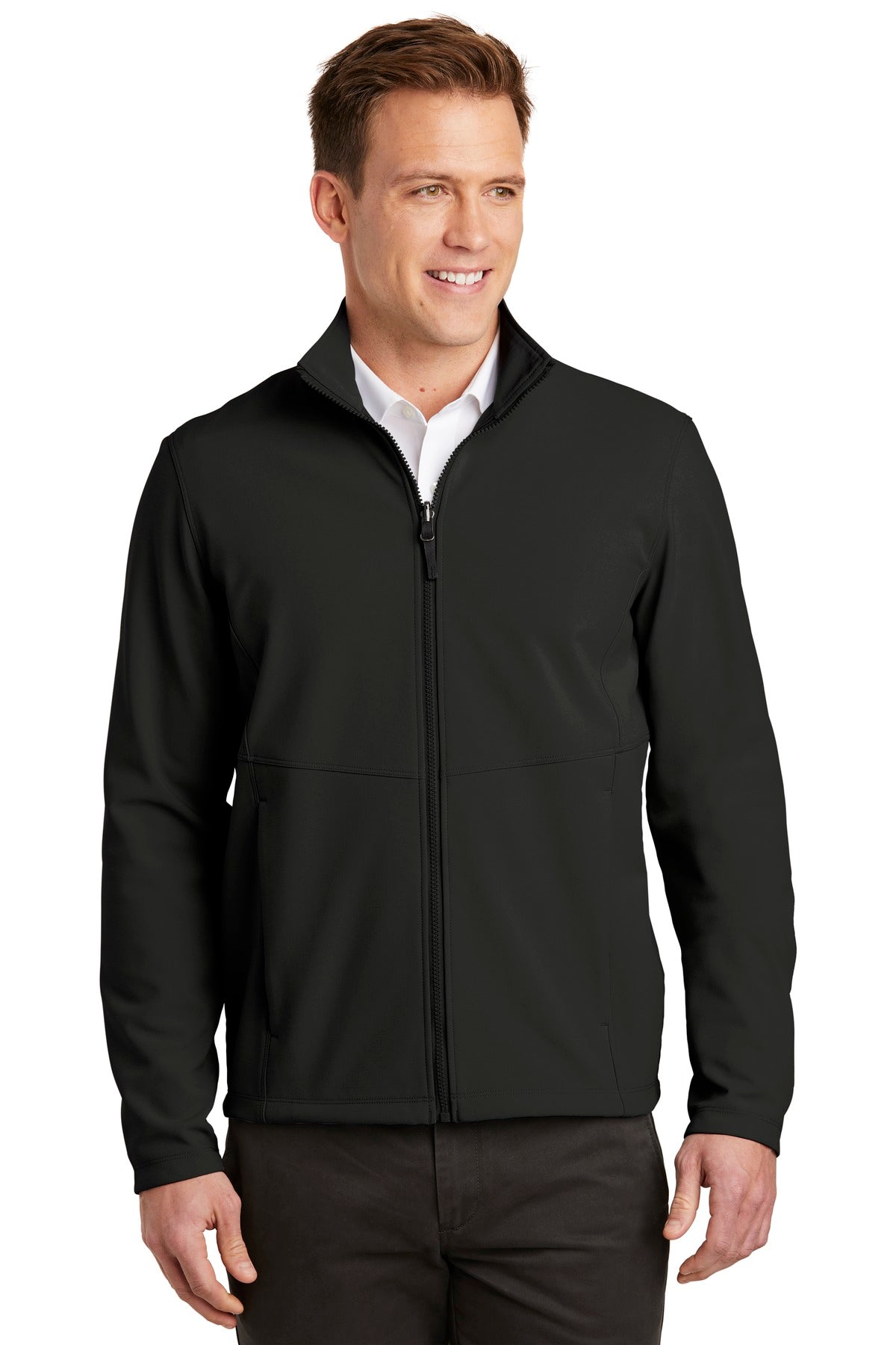 With a subtle mini ripstop texture this stretch soft shell h - Deep Black
