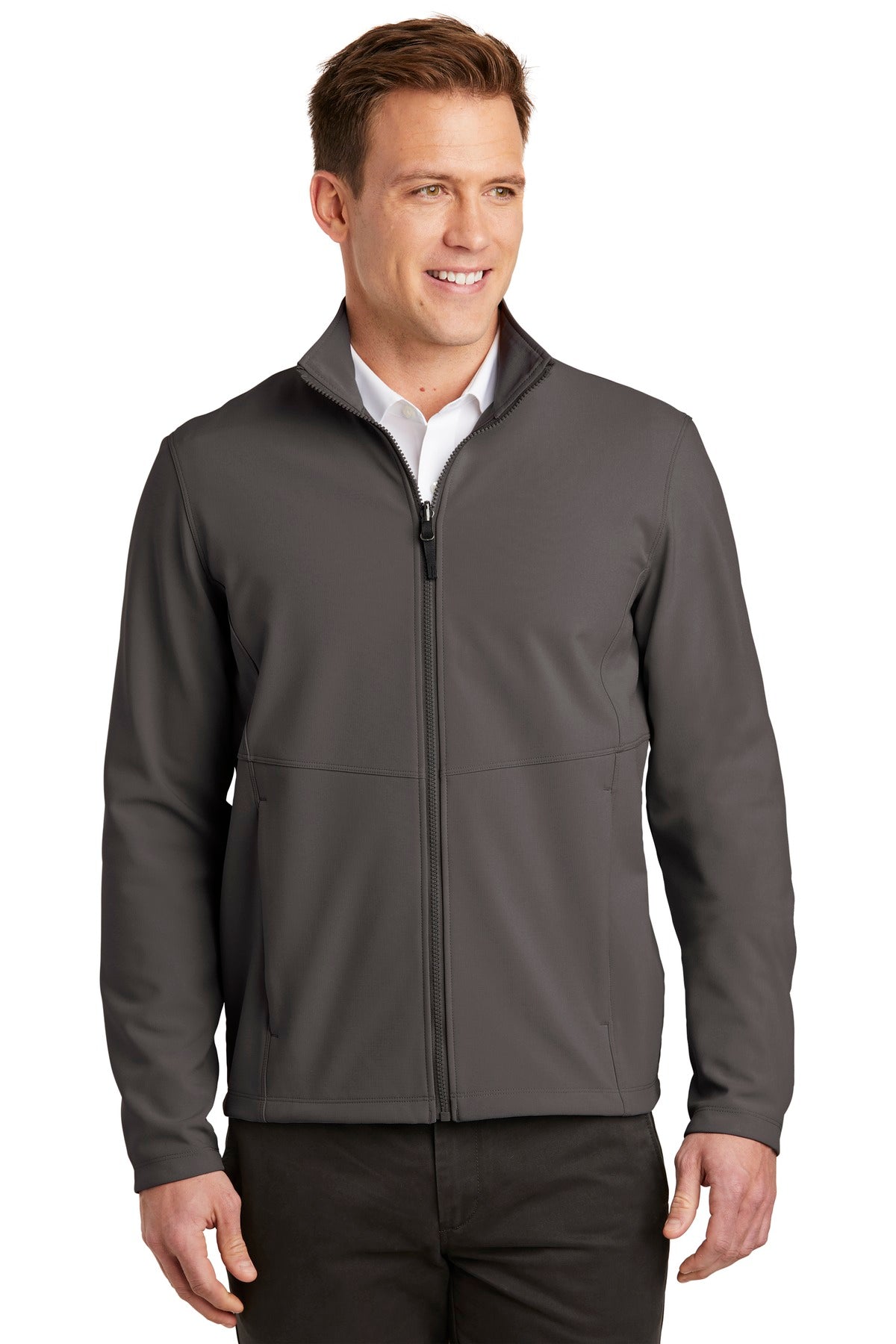 With a subtle mini ripstop texture this stretch soft shell h - Graphite