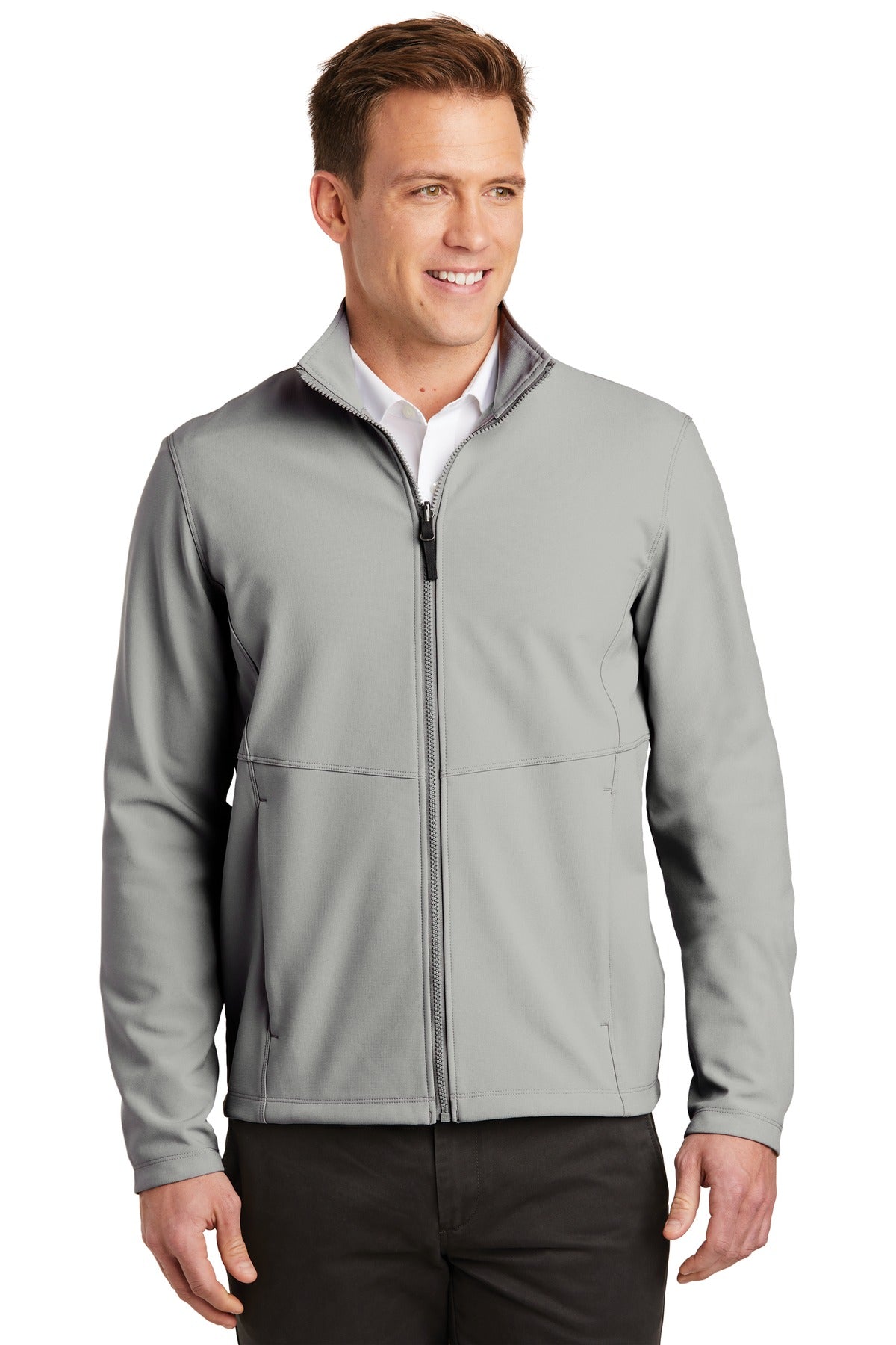 With a subtle mini ripstop texture this stretch soft shell h - Gusty Grey