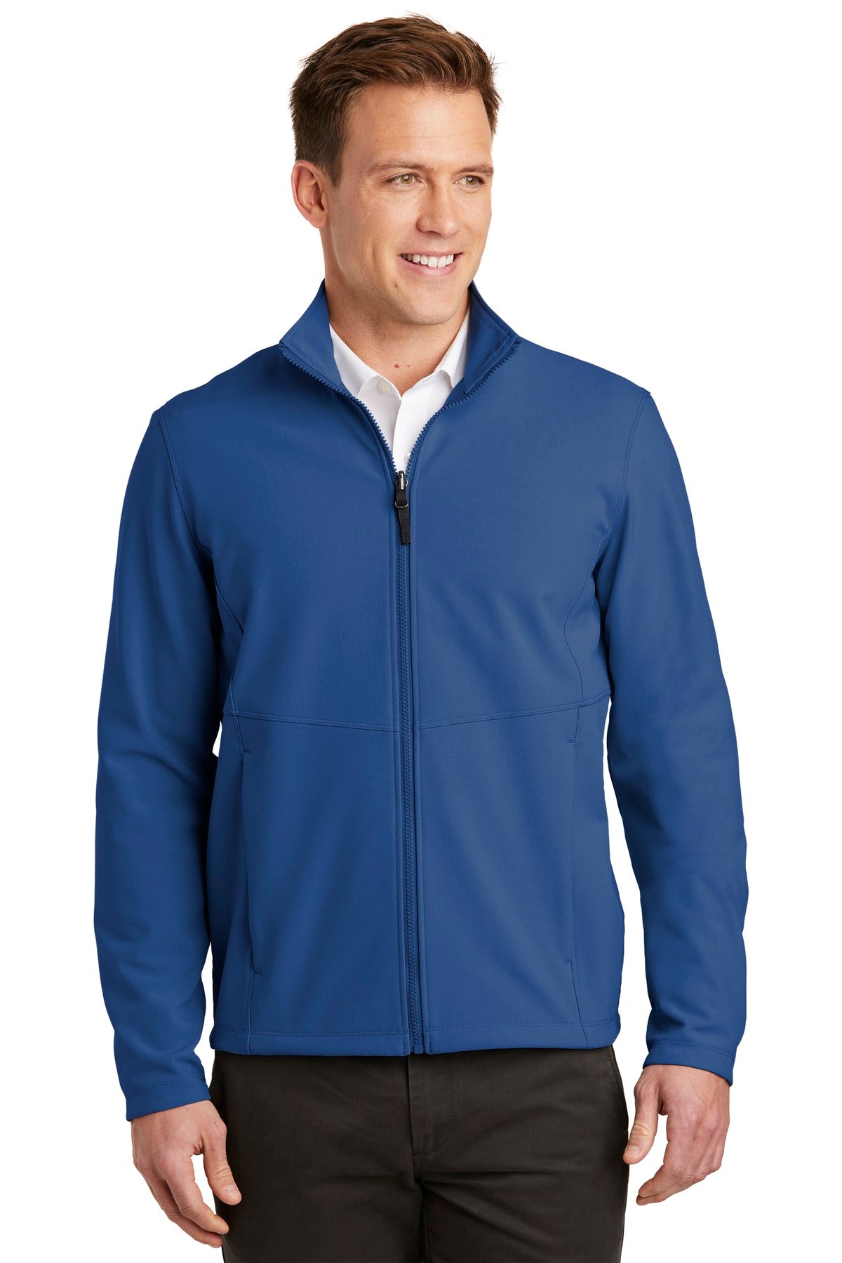 With a subtle mini ripstop texture this stretch soft shell h - Night Sky Blue