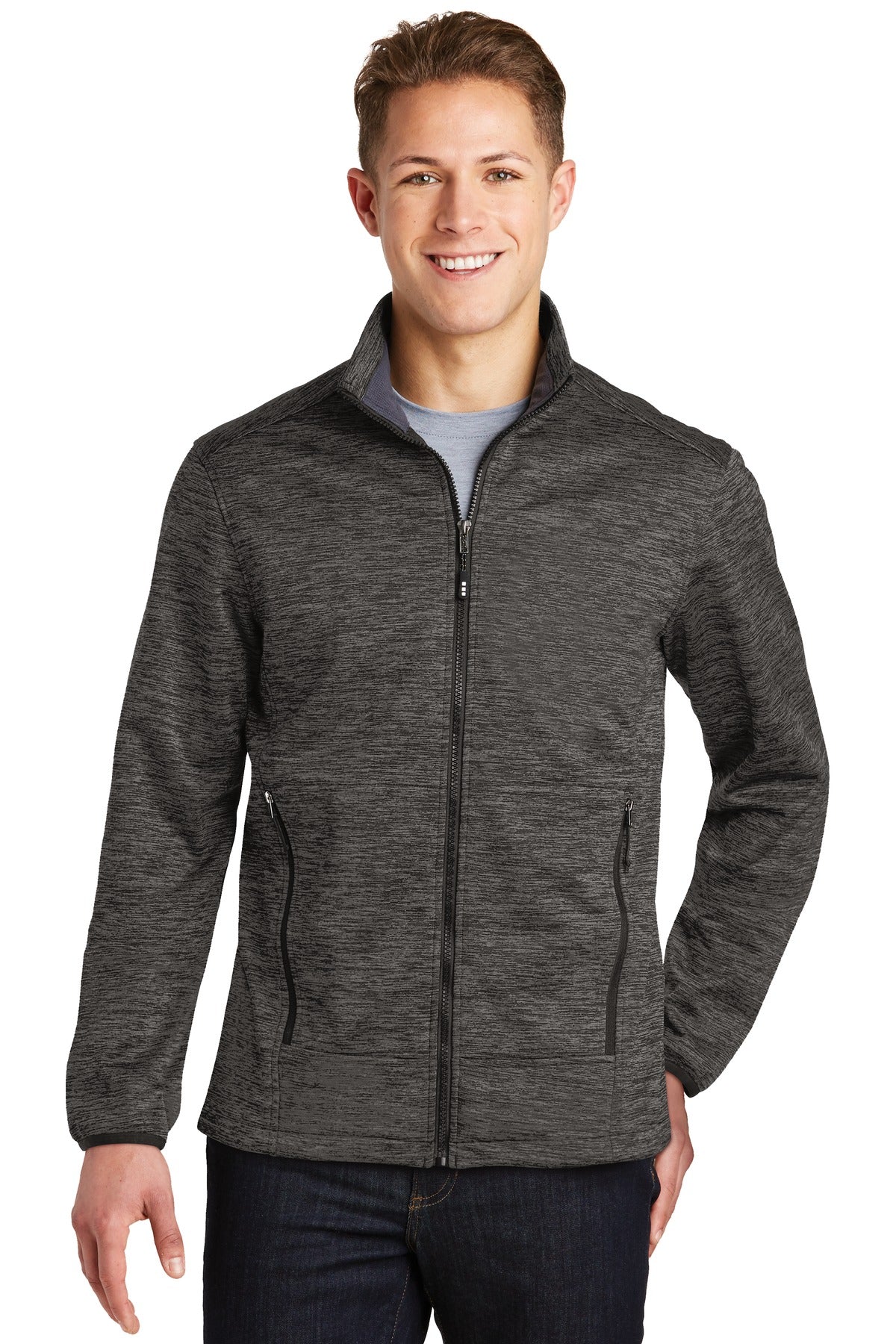 Our Electric Heather pattern adds an athletic look to this e - Grey-Black Electric