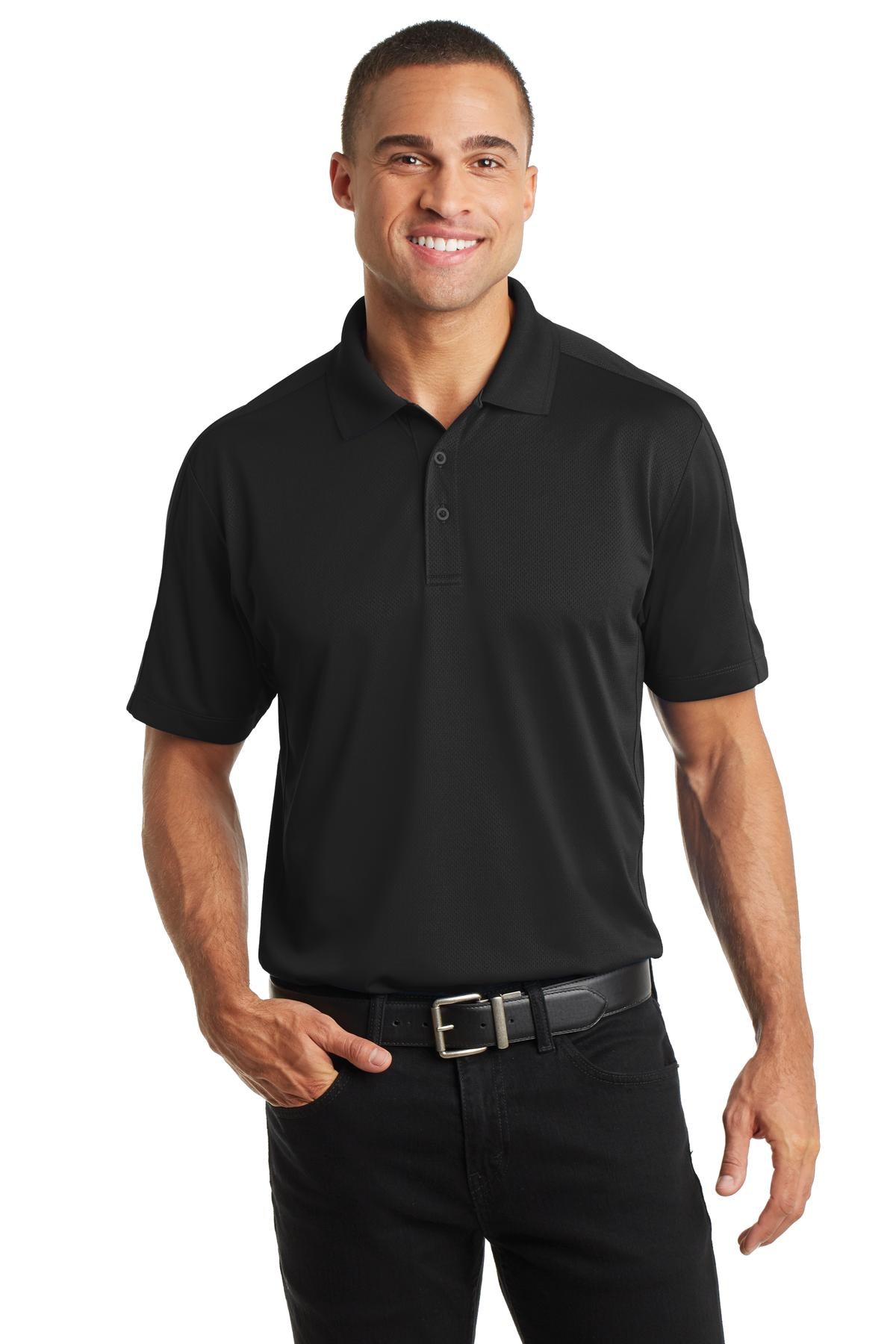 A subtle diamond jacquard texture gives this moisture-wickin - Black