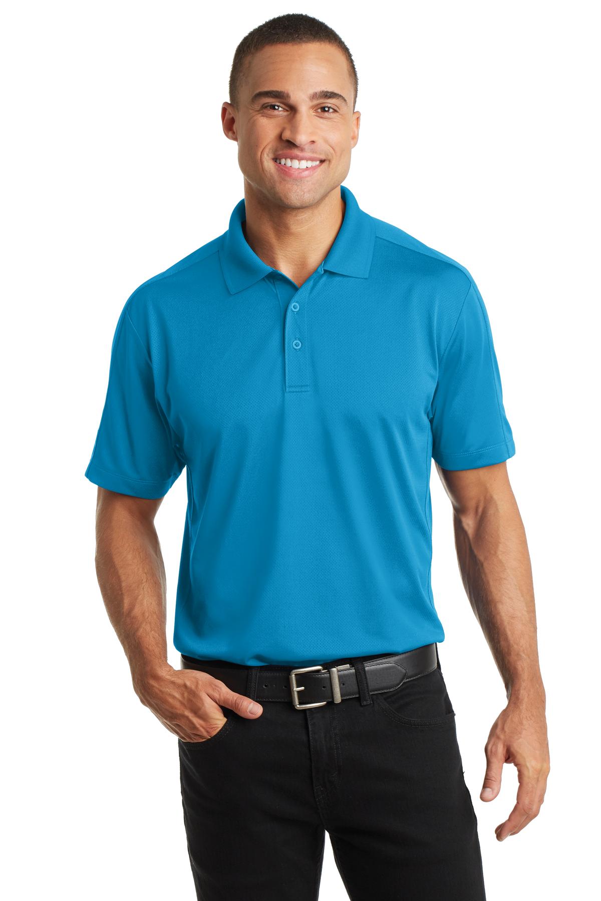 A subtle diamond jacquard texture gives this moisture-wickin - Blue Wake