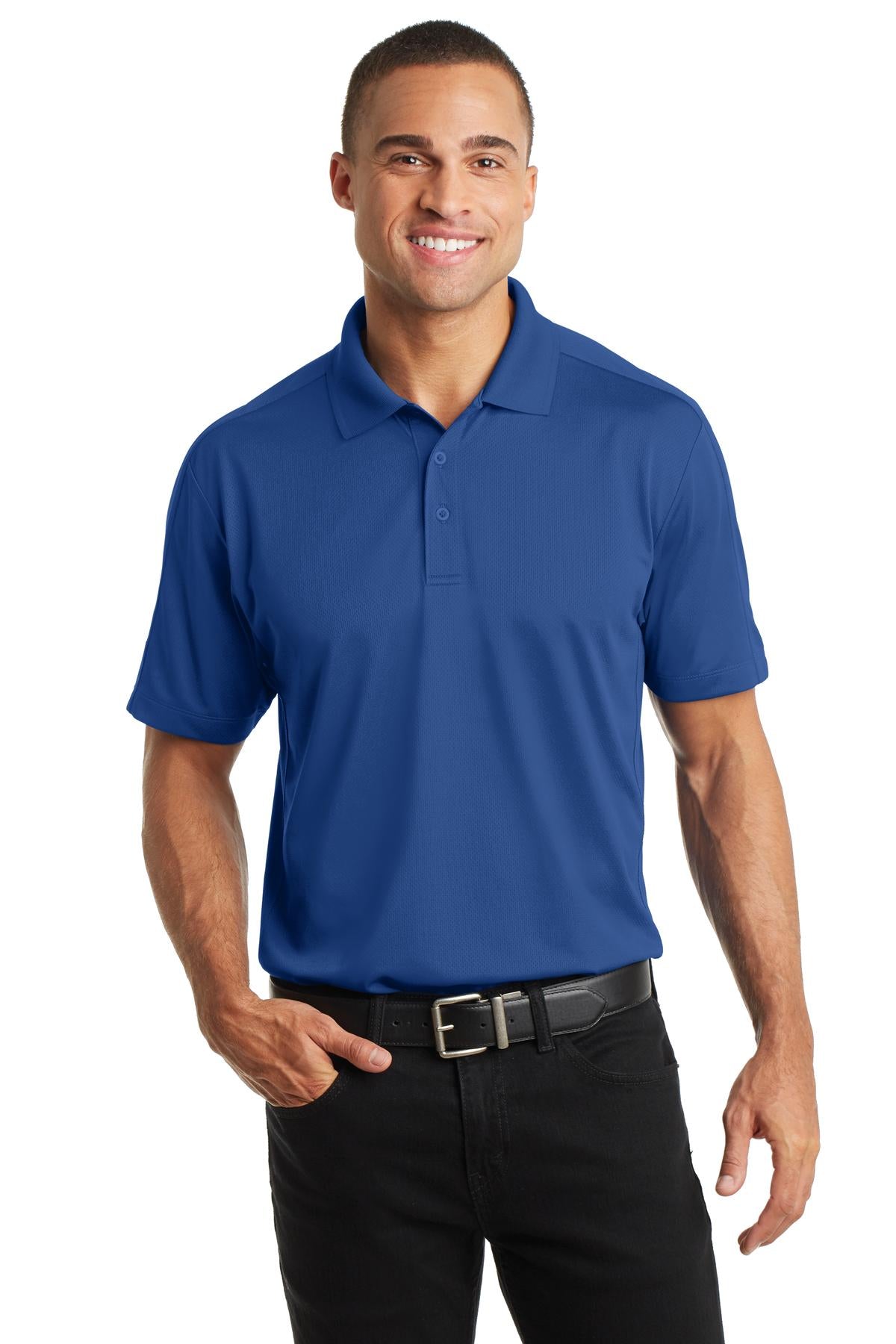 A subtle diamond jacquard texture gives this moisture-wickin - True Blue