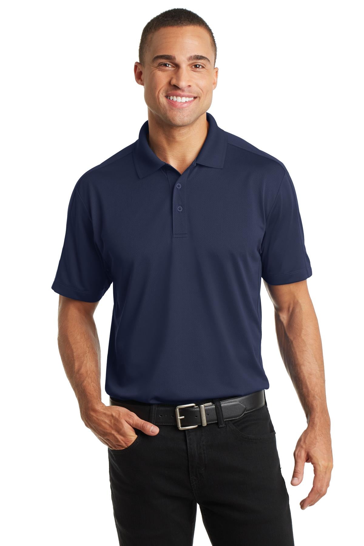 A subtle diamond jacquard texture gives this moisture-wickin - True Navy