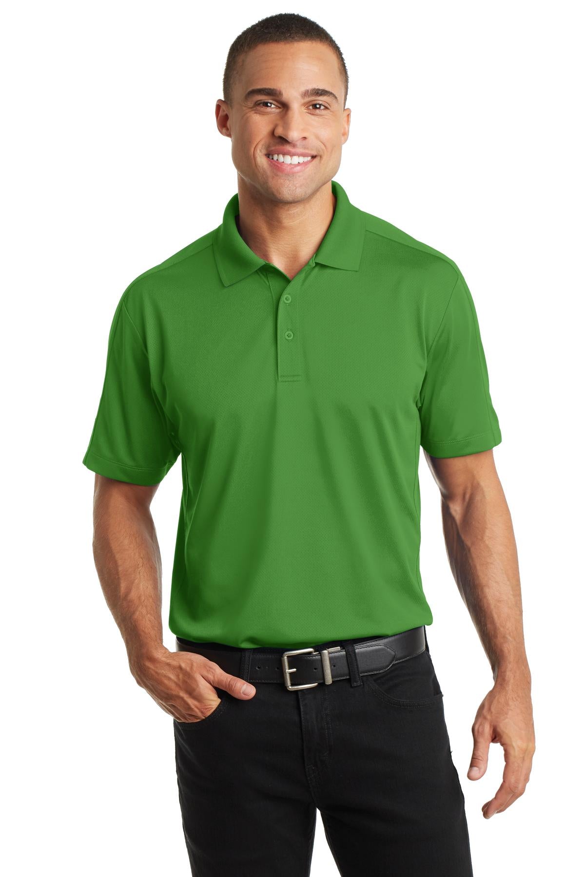 A subtle diamond jacquard texture gives this moisture-wickin - Vine Green
