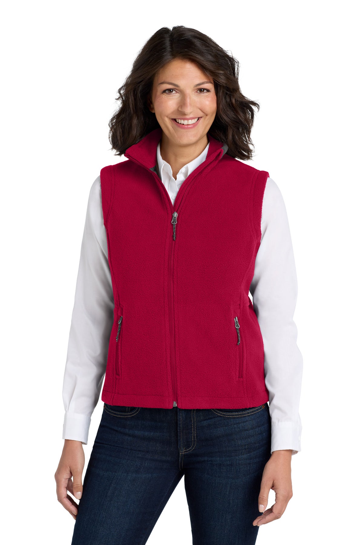 Ready for layering this super soft low-pill midweight fleece - True Red