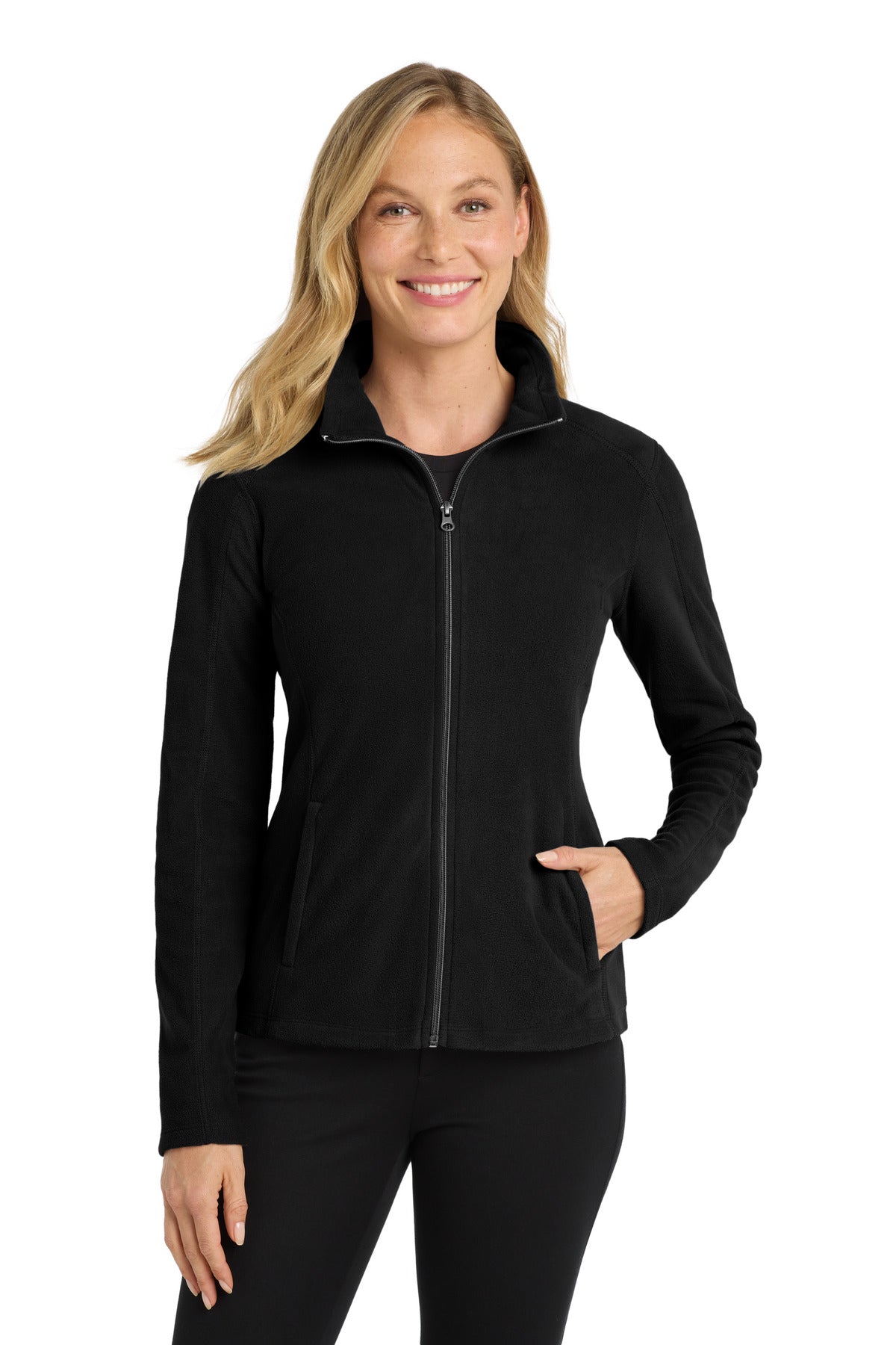 For cool-to-cold weather this lightweight microfleece jacket - Black