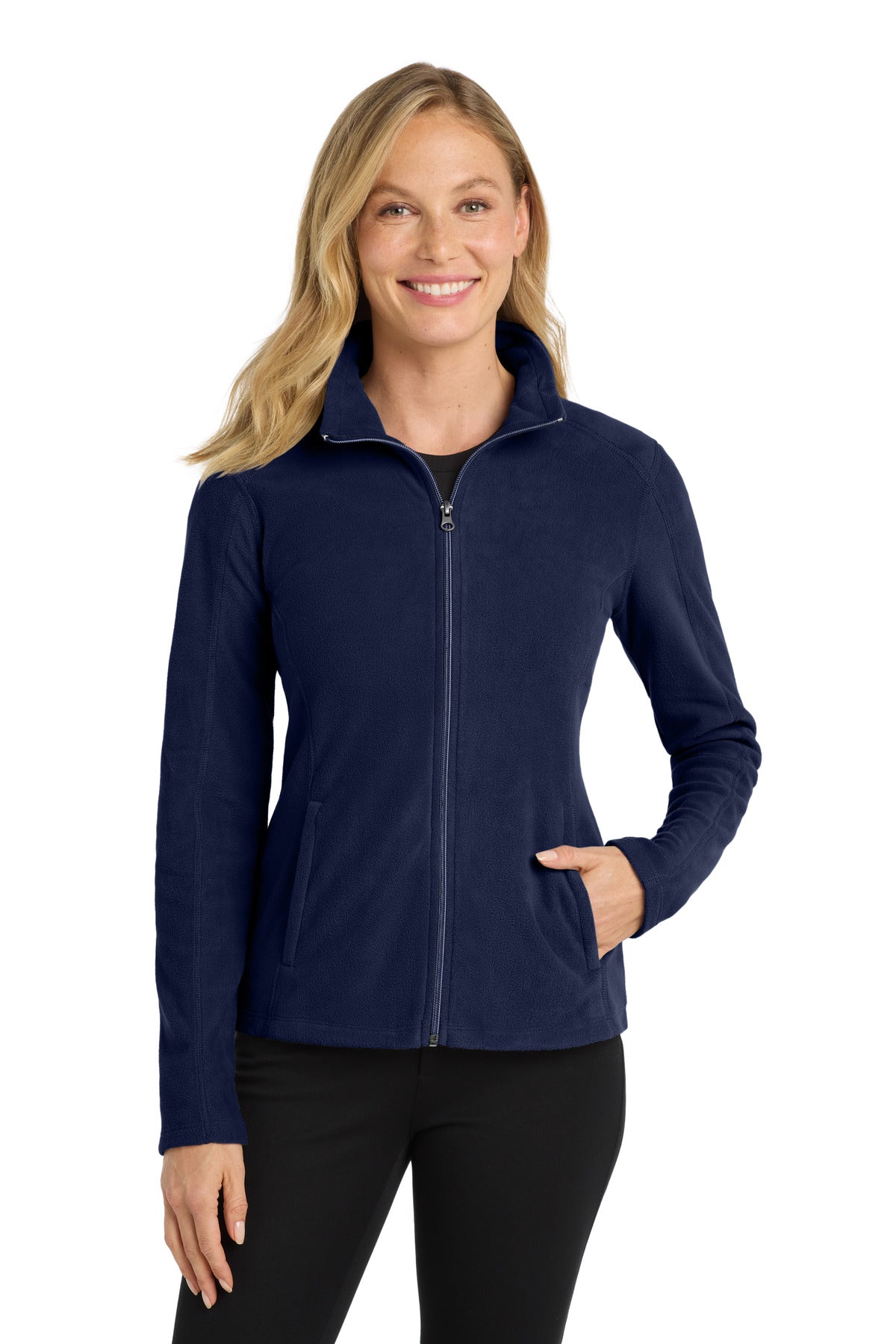 For cool-to-cold weather this lightweight microfleece jacket - True Navy