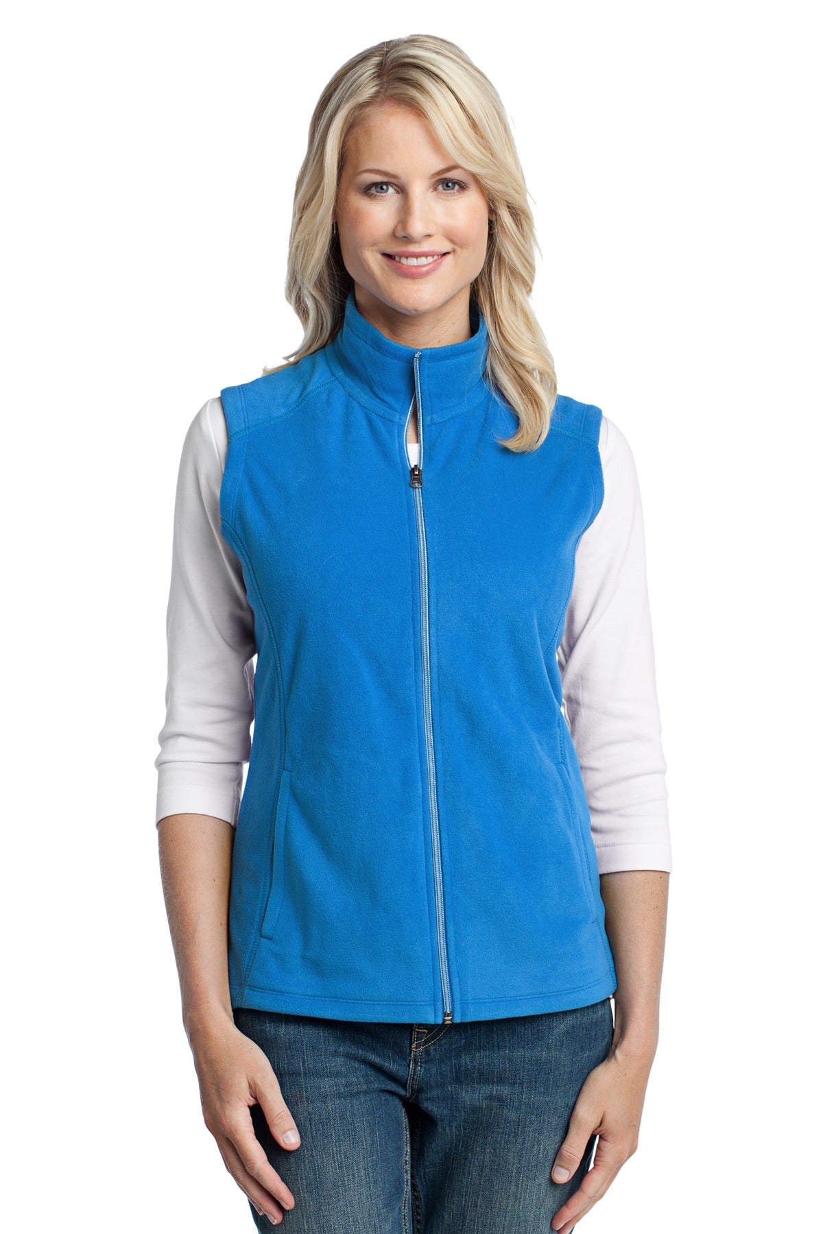 Add a layer of warmth with our extra soft cozy microfleece v - Light Royal