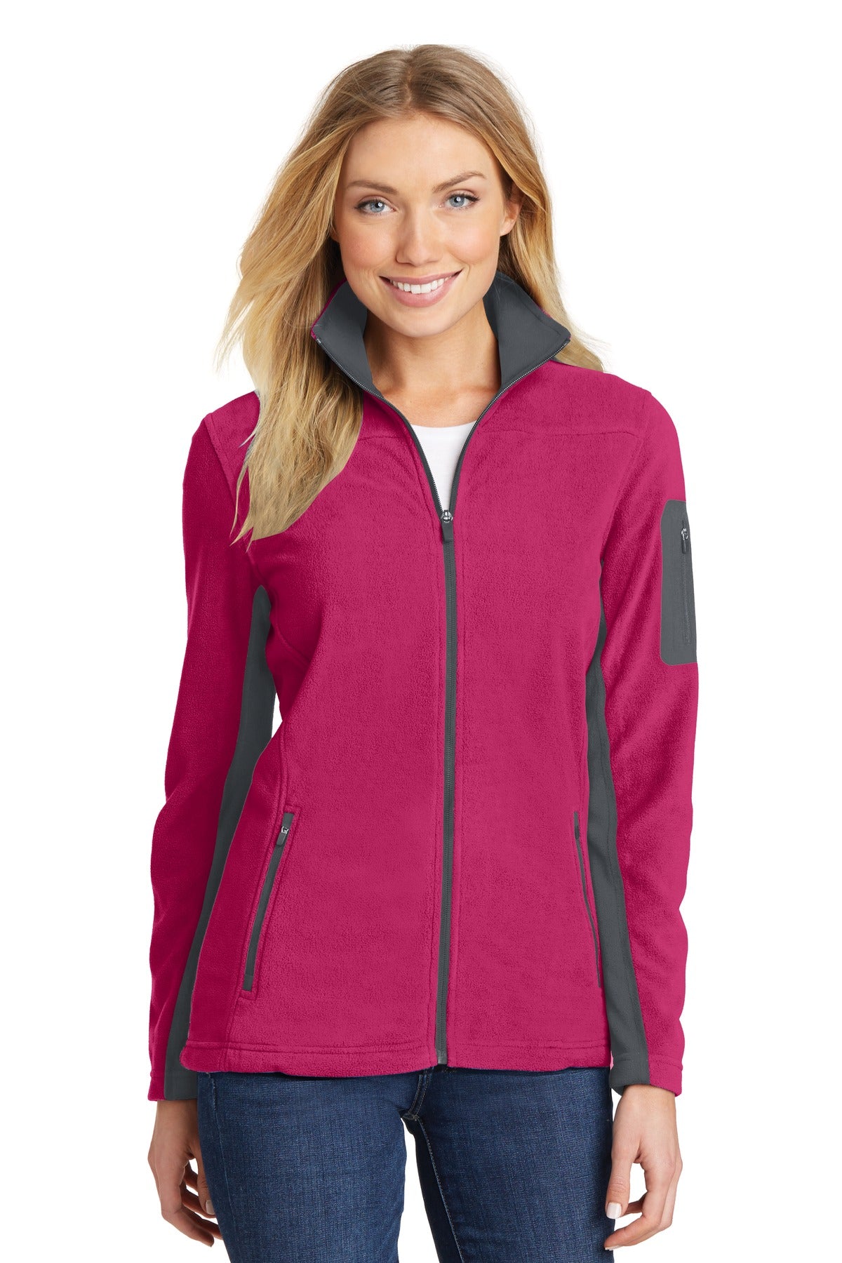 When temps drop trust our Summit Fleece to fight the chill.  - Dark Fuchsia/ Magnet