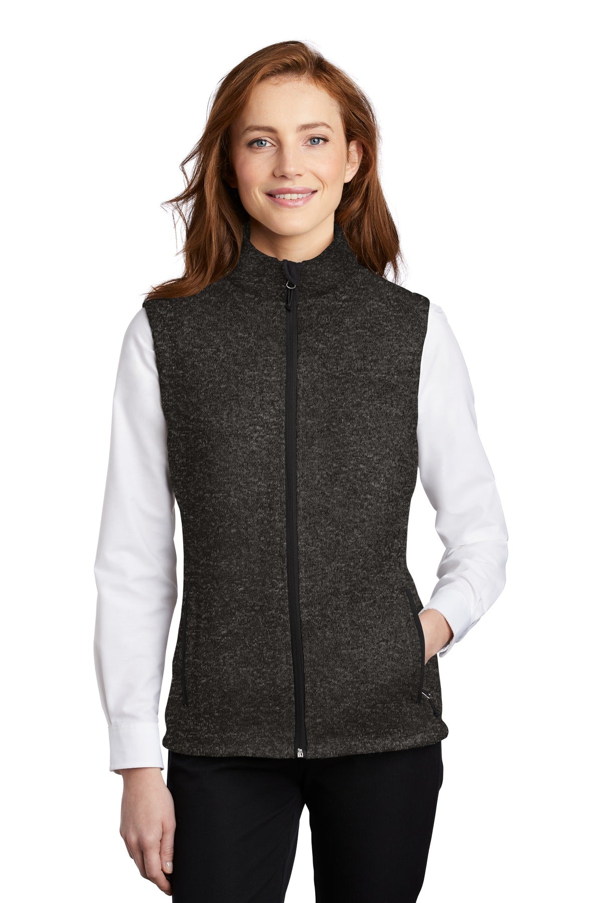 The comfort of a sweater joins the unbeatable warmth of flee - Black Heather