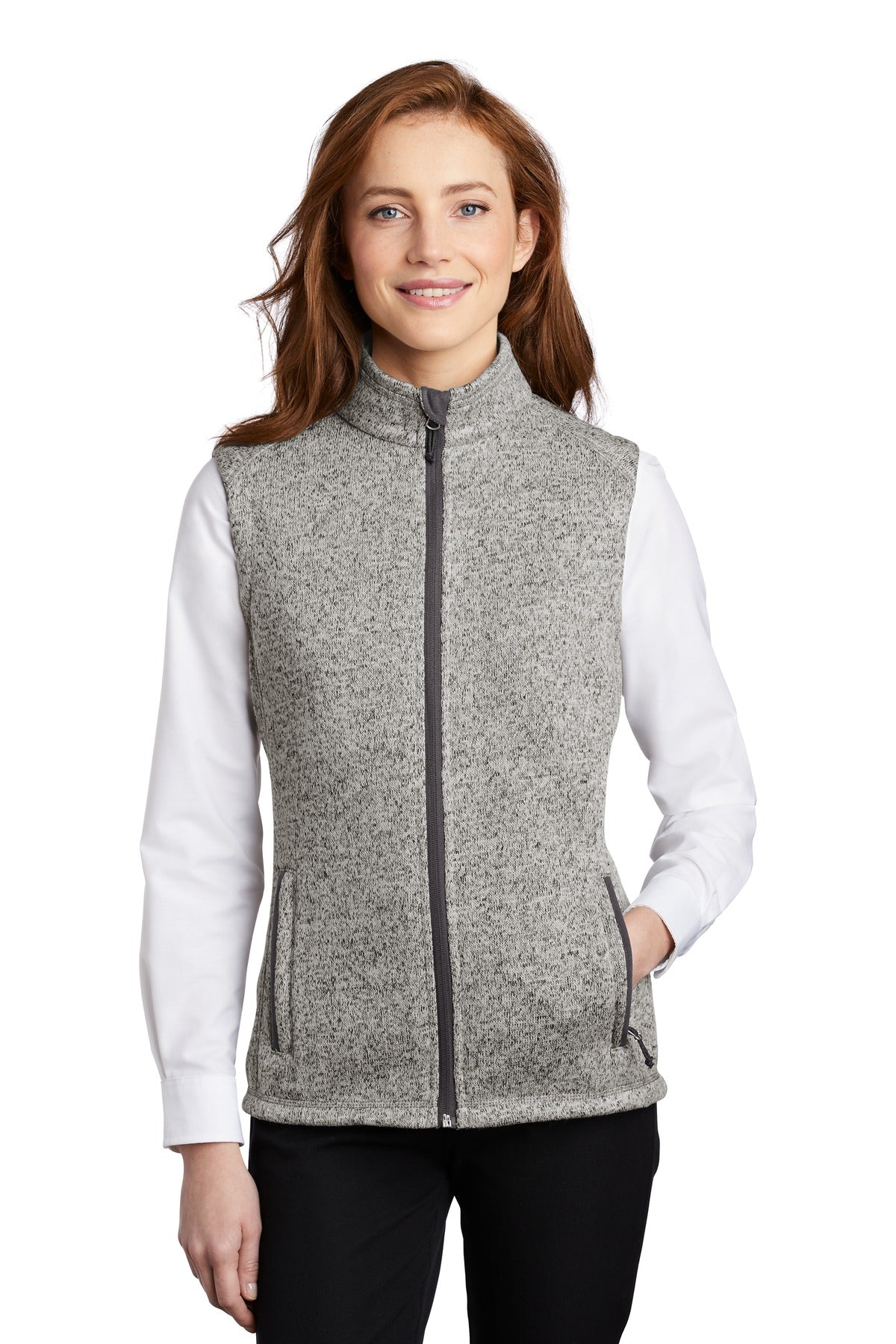 The comfort of a sweater joins the unbeatable warmth of flee - Grey Heather