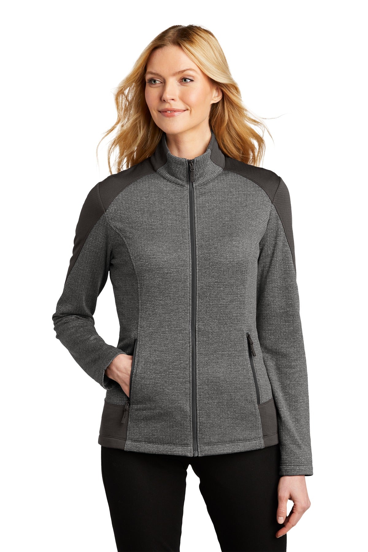 With solid and heather grid fleece options this smooth-faced - Grey Smoke Heather/ Grey Smoke