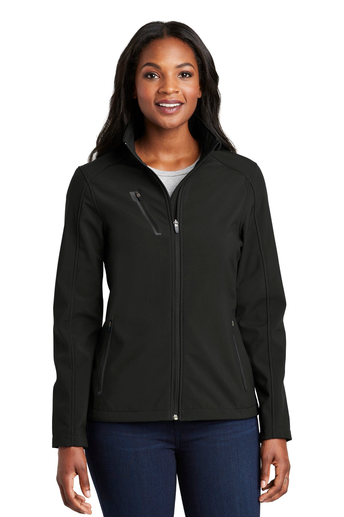 You'll stay warm and protected from wind and rain in this va - Black