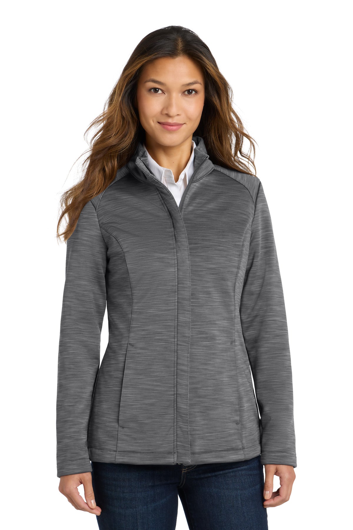 With a subtle striated pattern this sleek soft shell hits th - Graphite Heather
