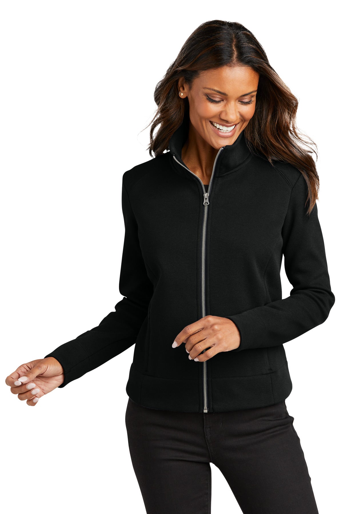 With a classic pique look this brushed-back fleece has profe - Deep Black