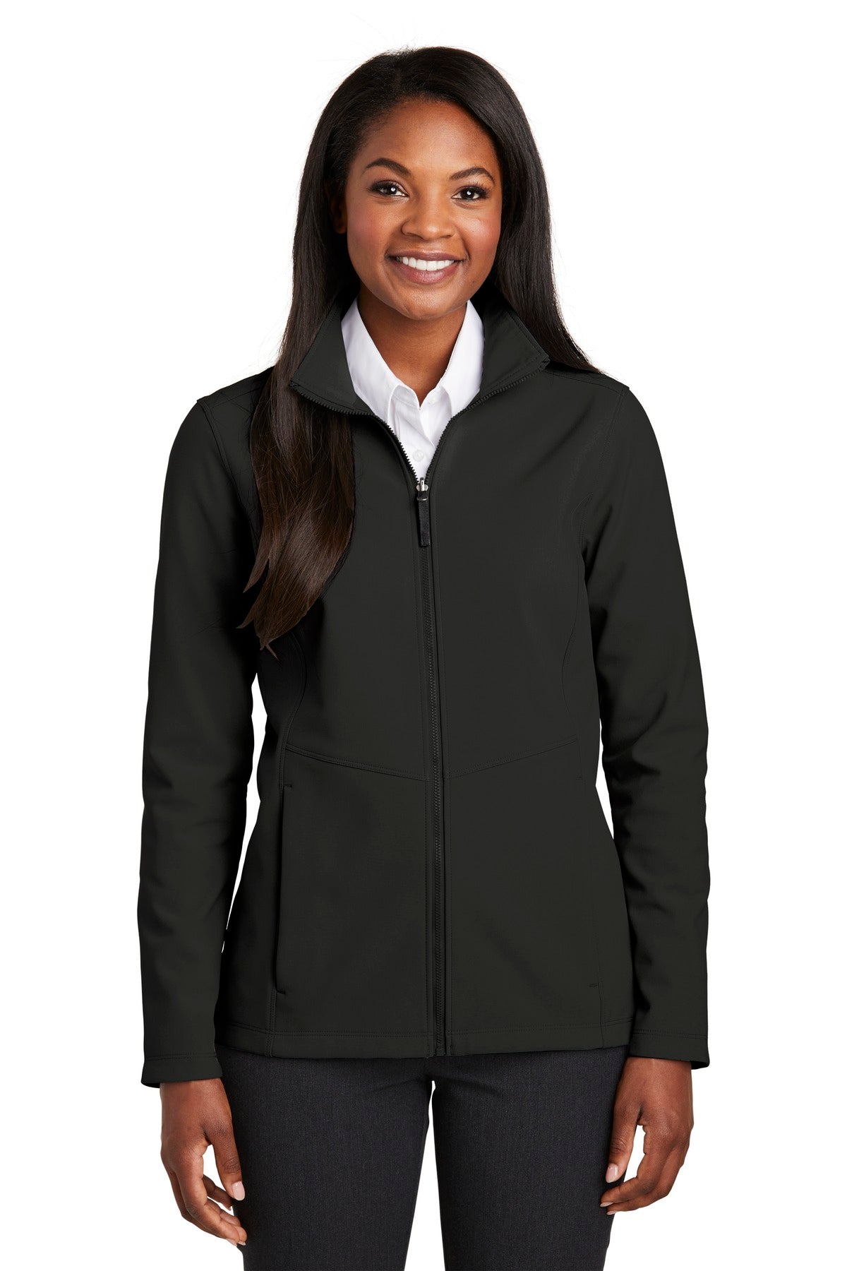With a subtle mini ripstop texture this stretch soft shell h - Deep Black