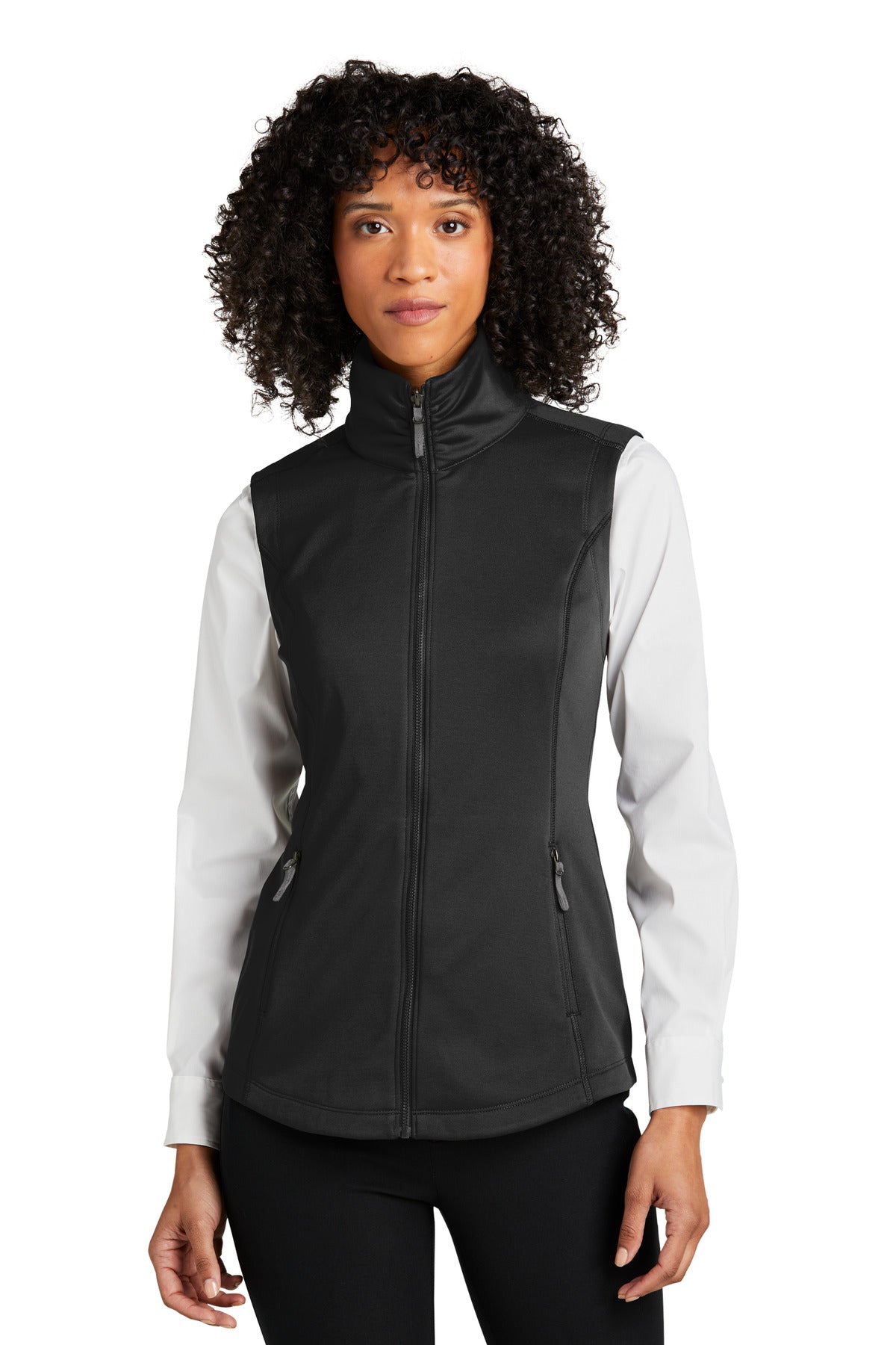 A smooth face brushed back and coverstitching make this warm - Deep Black