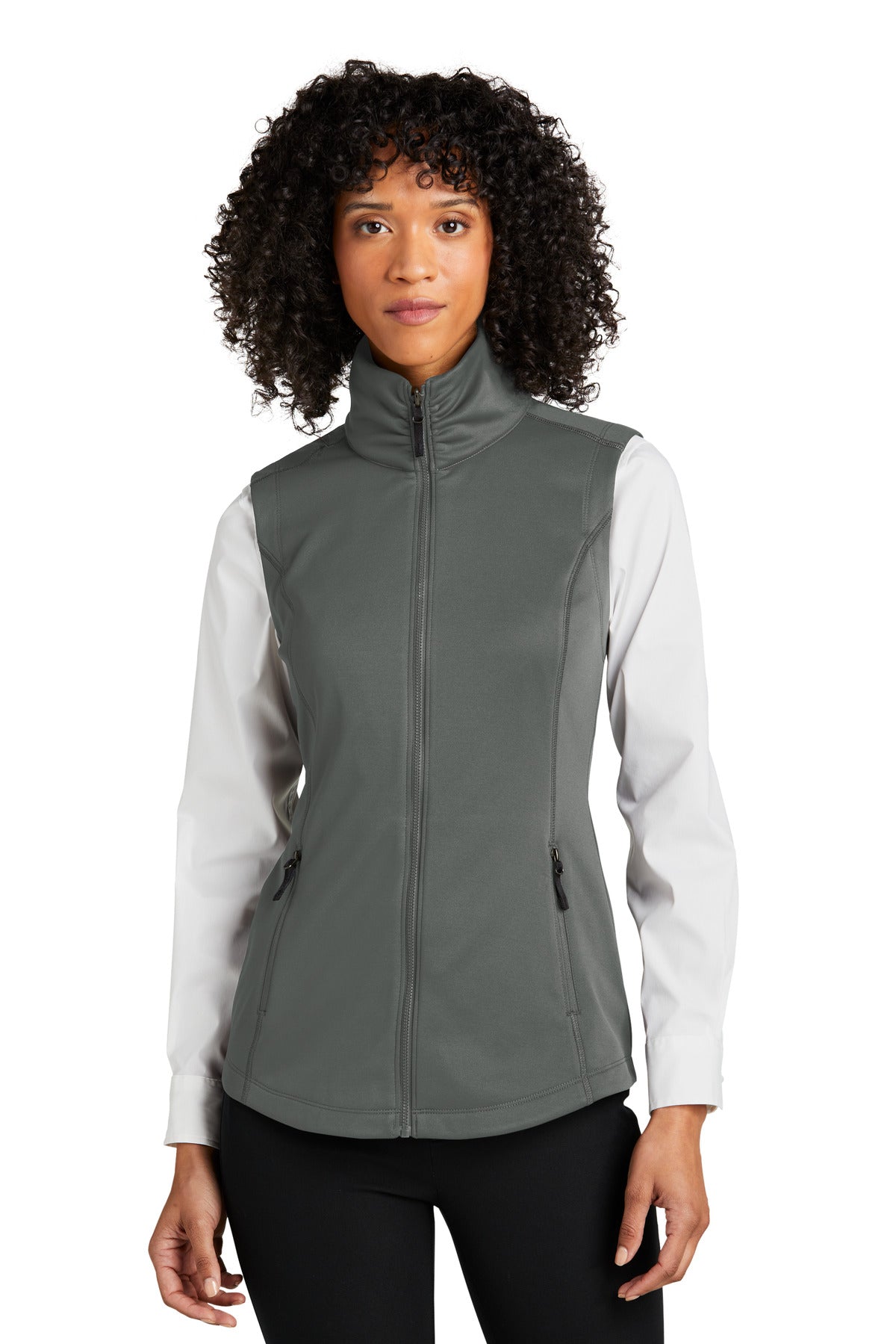 A smooth face brushed back and coverstitching make this warm - Graphite