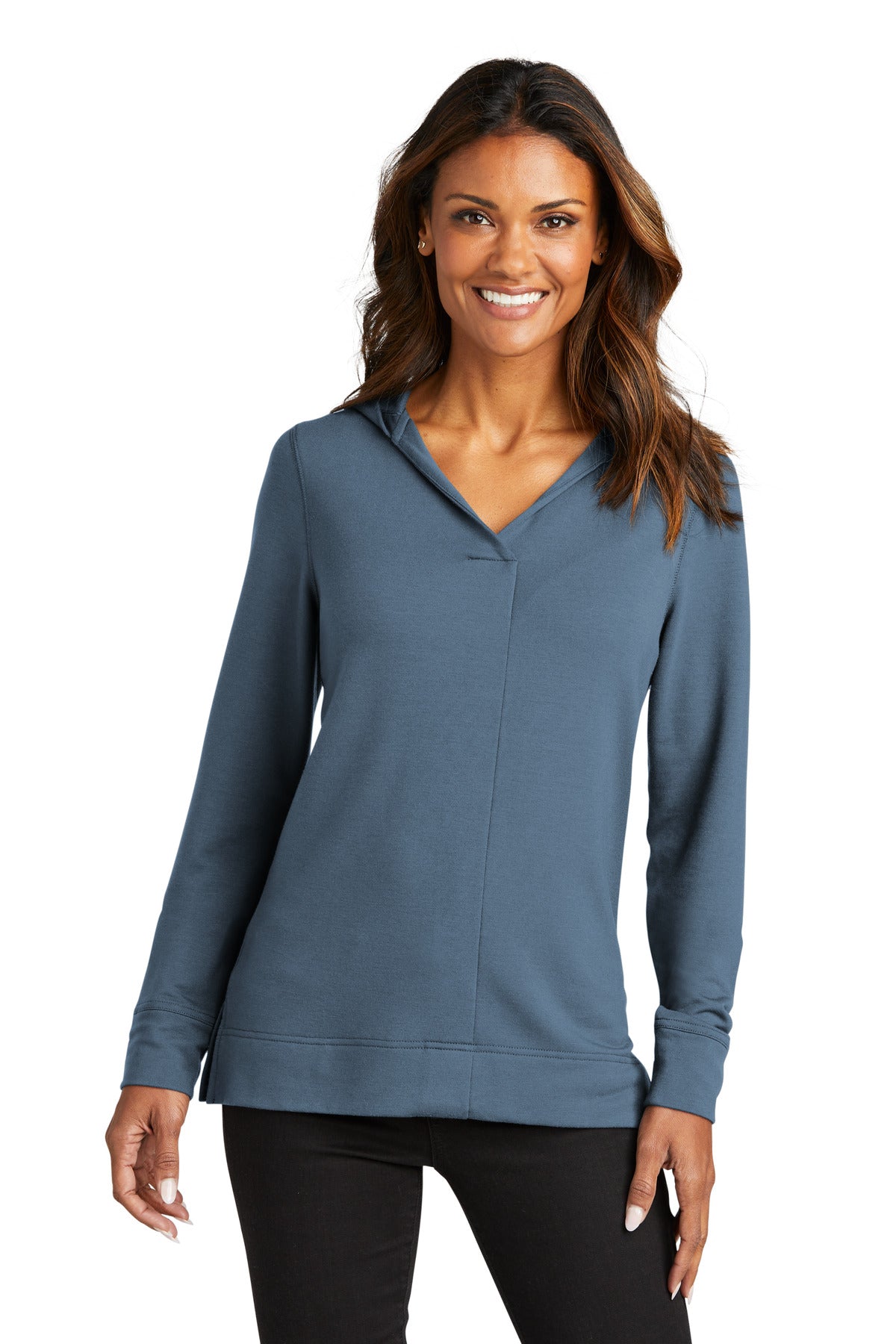 Polished meets casual in this ultra-soft snag-resistant hood - Dusk Blue