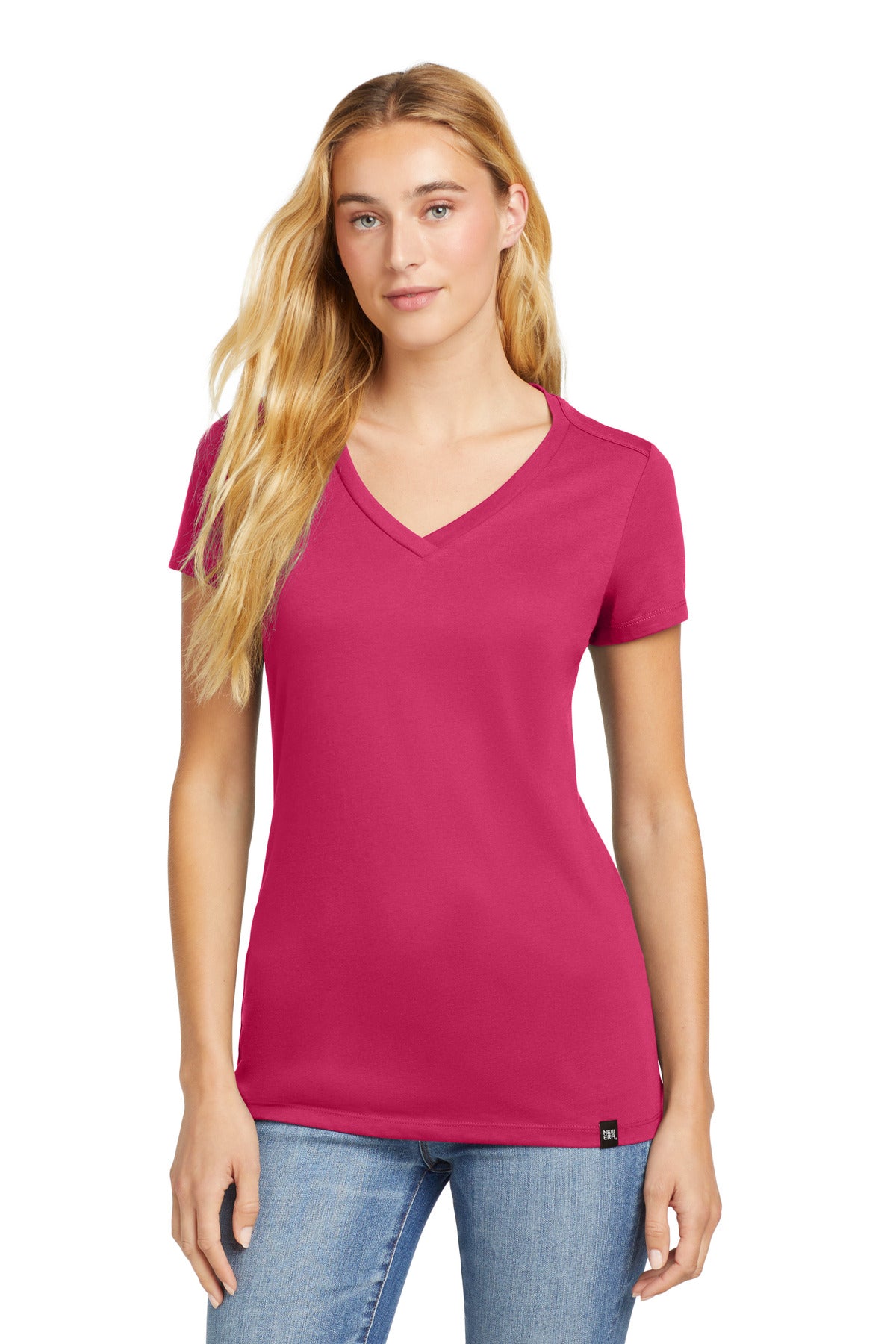 This flattering v-neck feels soft and drapey for timeless st - Deep Pink