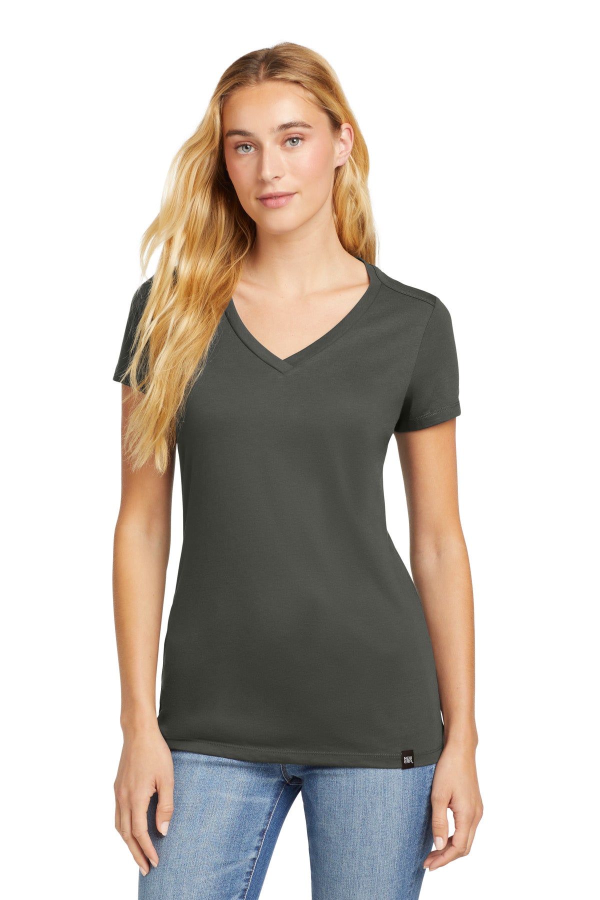 This flattering v-neck feels soft and drapey for timeless st - Graphite