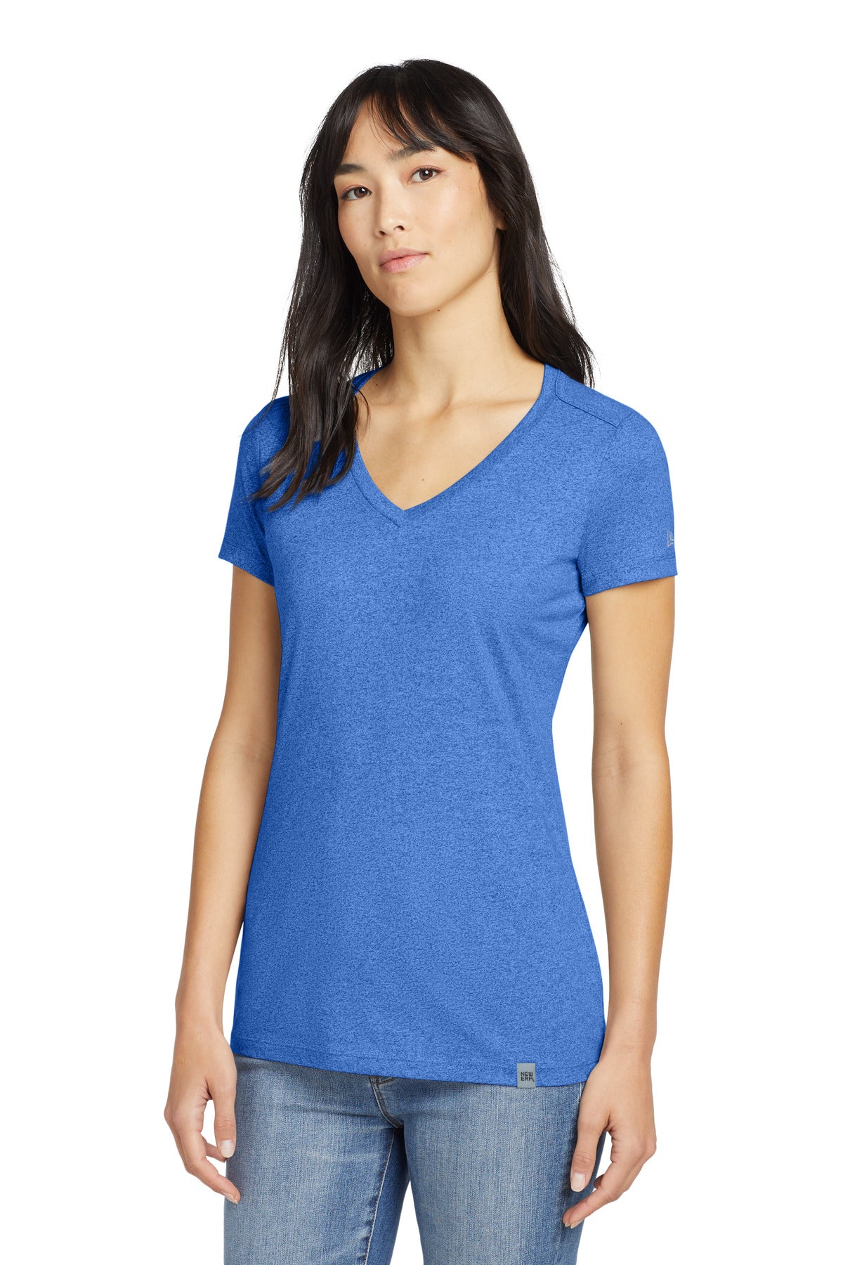 This flattering v-neck feels soft and drapey for timeless st - Royal Heather