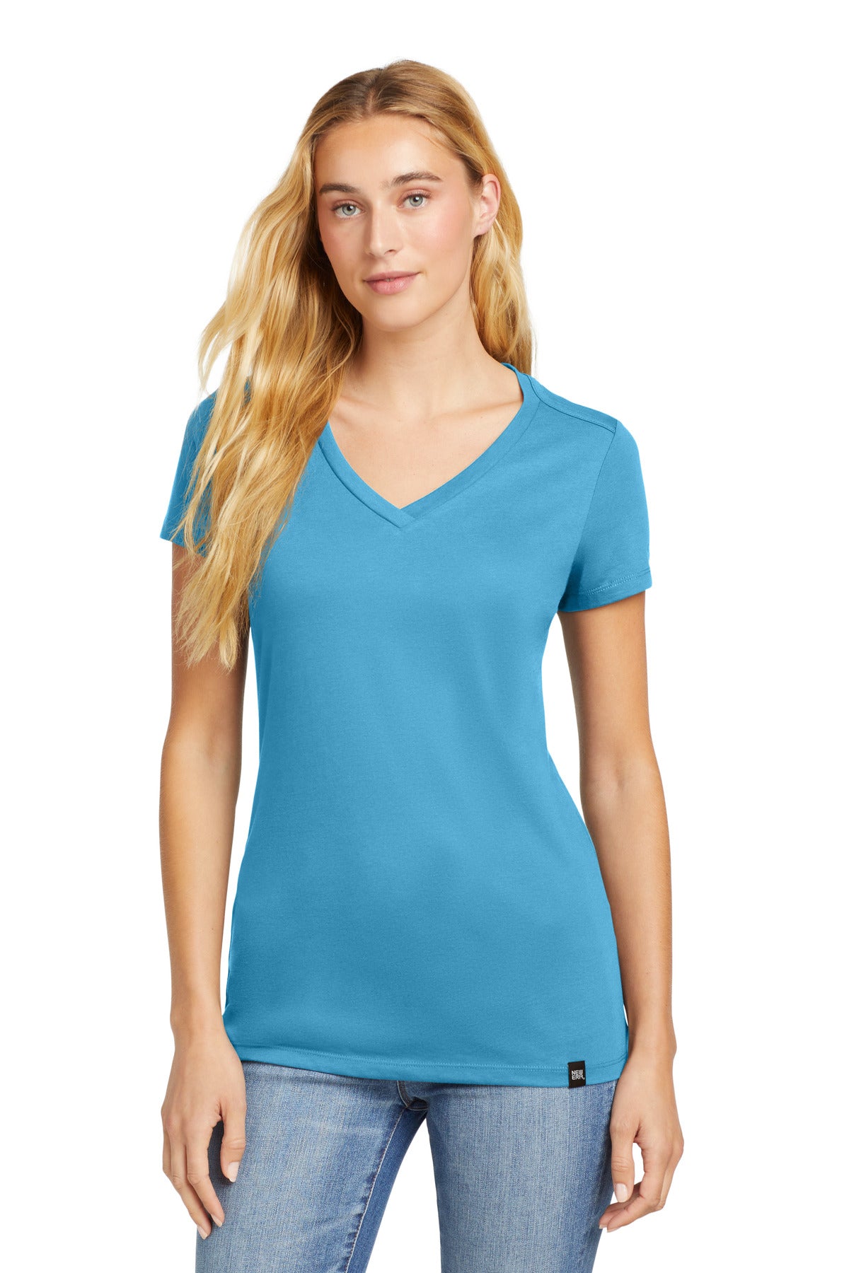 This flattering v-neck feels soft and drapey for timeless st - Sky Blue