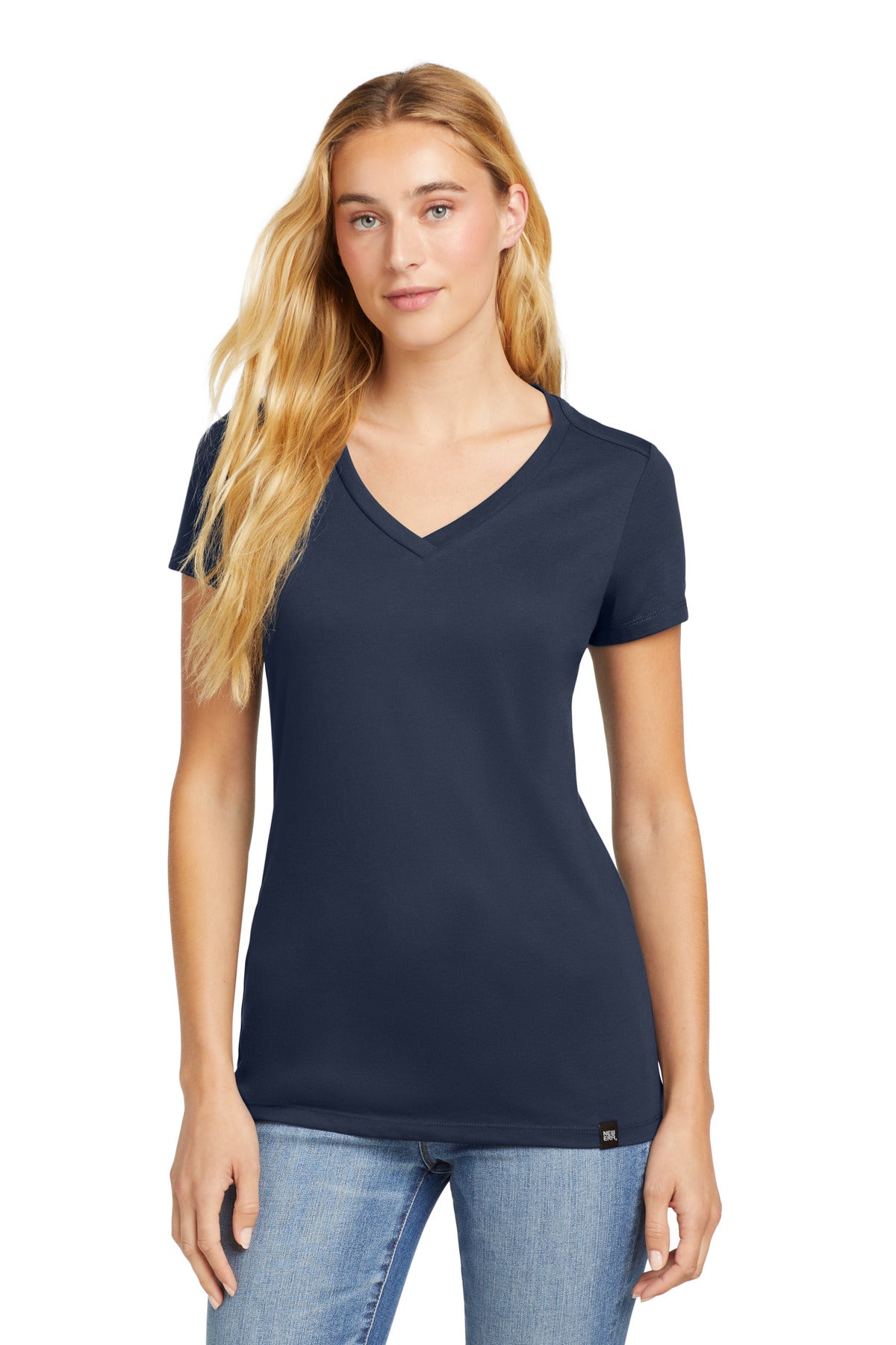 This flattering v-neck feels soft and drapey for timeless st - True Navy
