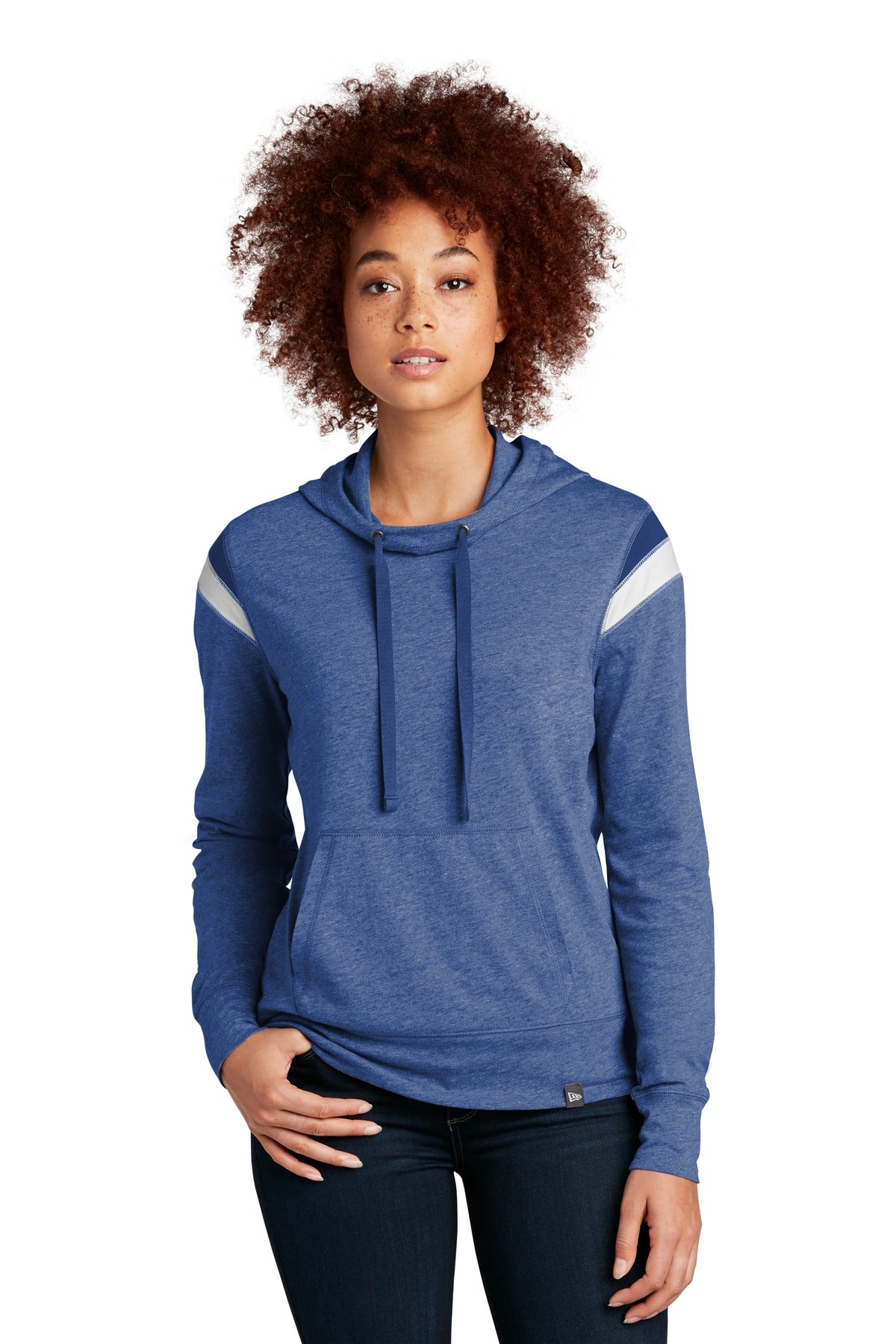 A cropped fit and sport-inspired stripes make this extra-sof - Royal Heather/ Royal/ White