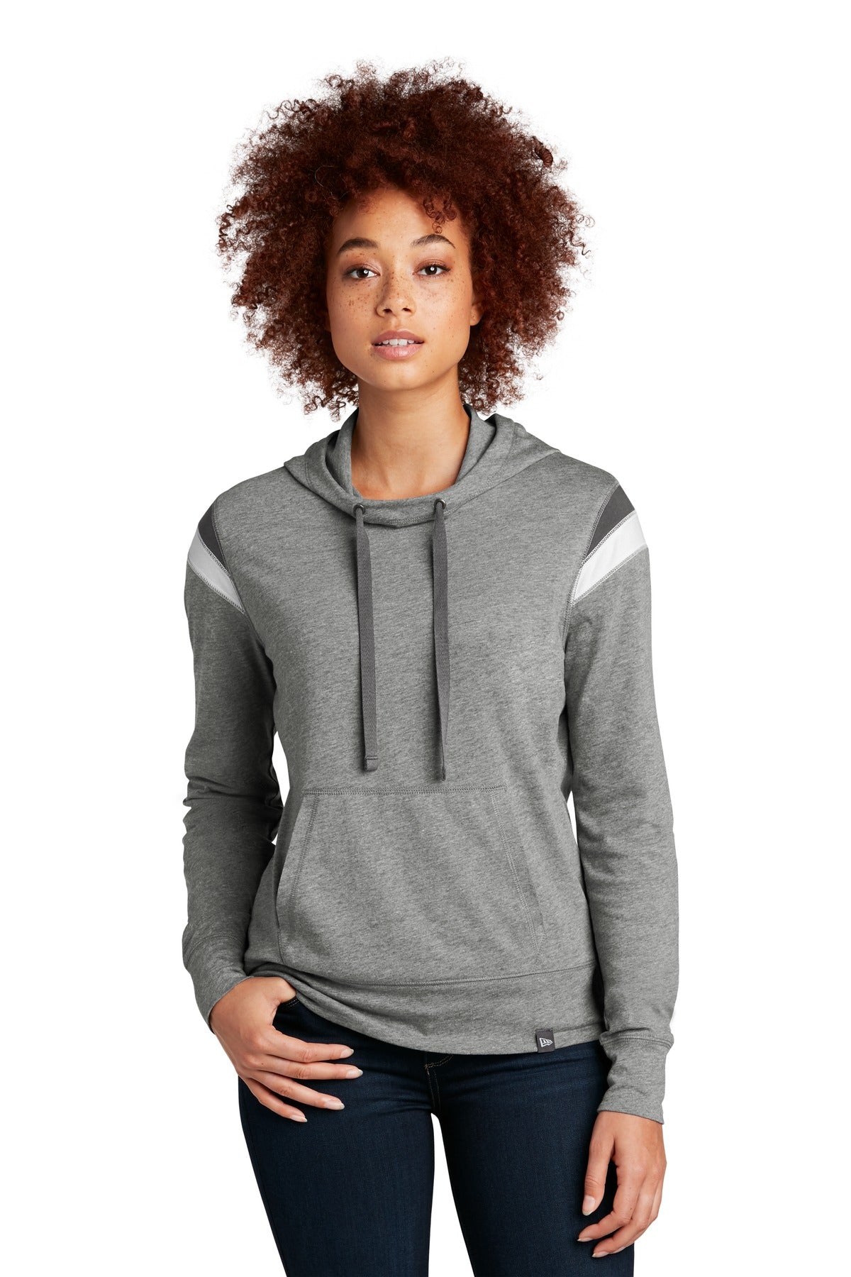 A cropped fit and sport-inspired stripes make this extra-sof - Shadow Grey Heather/ Graphite/ White