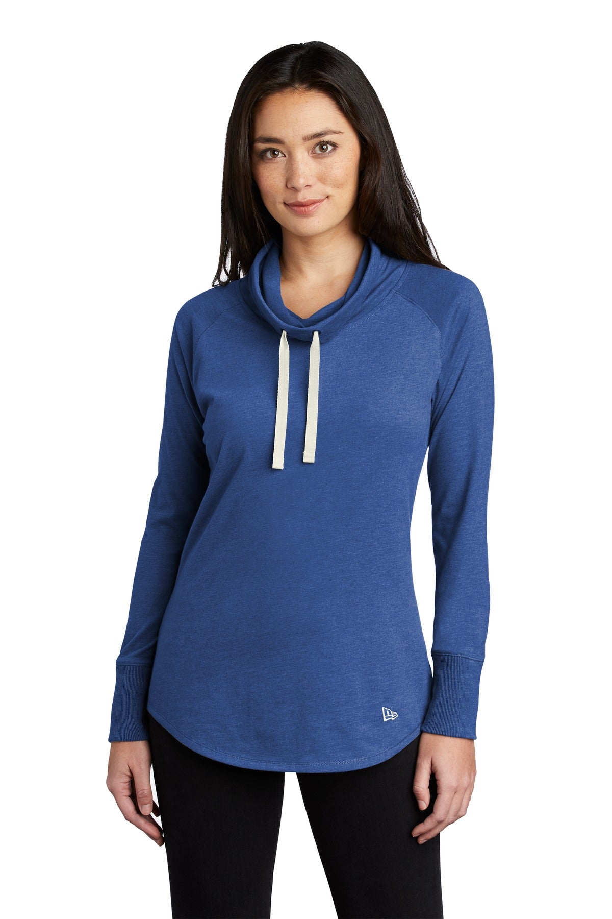 A longer tunic length a cowl neck and unbelievable softness  - Royal Heather