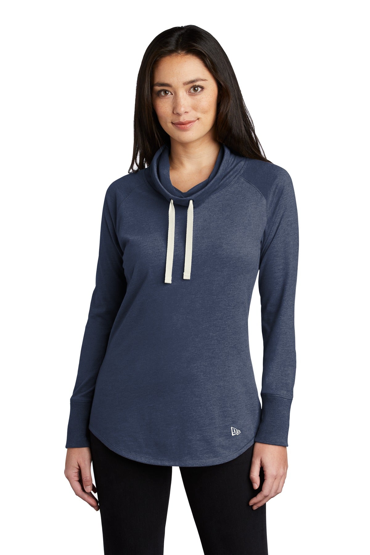 A longer tunic length a cowl neck and unbelievable softness  - True Navy Heather