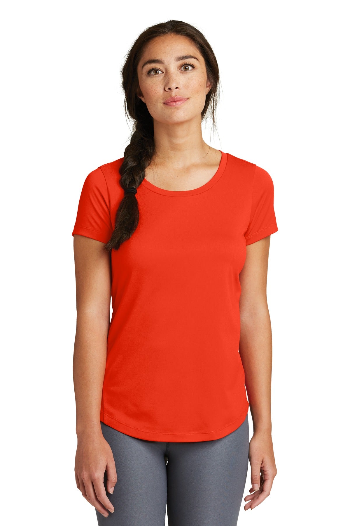 With sport-inspired good looks this tee beats moisture with  - Deep Solid Orange