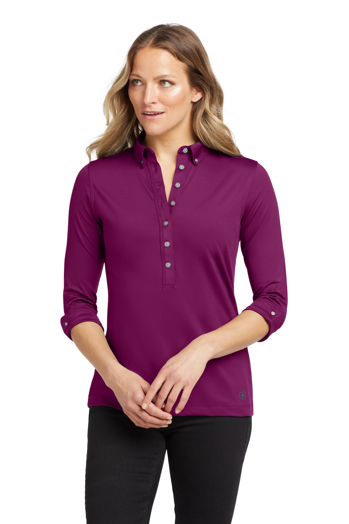 Break away from the ordinary in this button-down style that  - Berry Burst