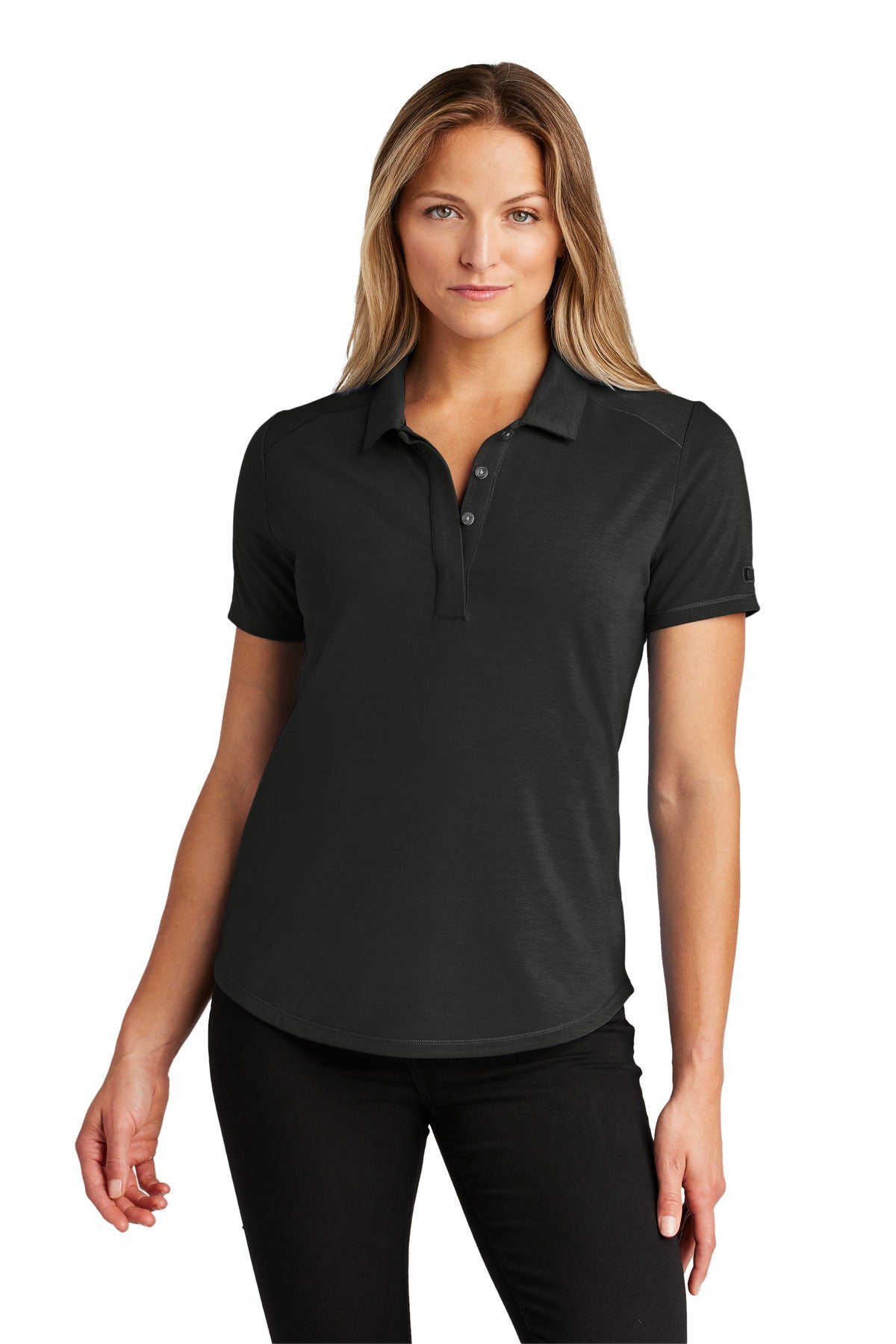 Set yourself in motion with this elevated easy moving polo t - Blacktop