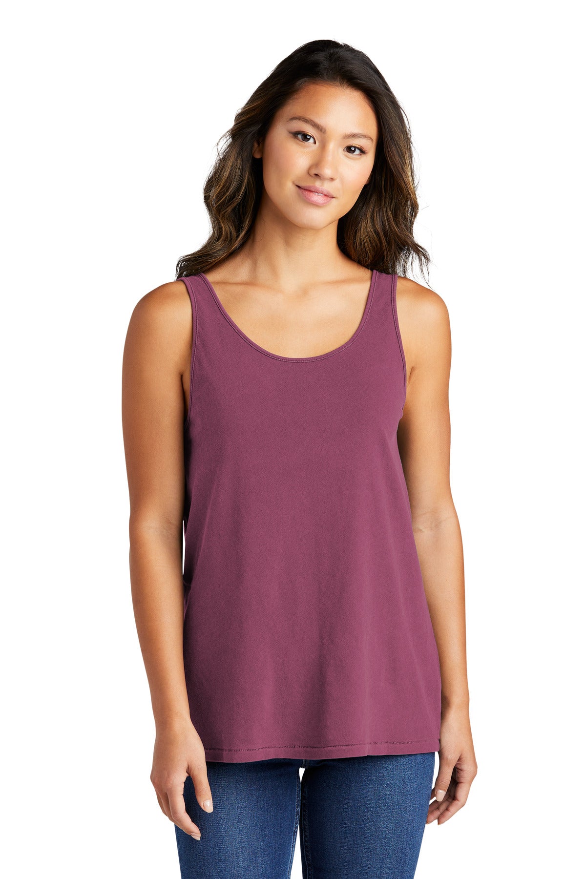 A tank with a vintage look-thanks to our specially garment d - Vintage Raspberry