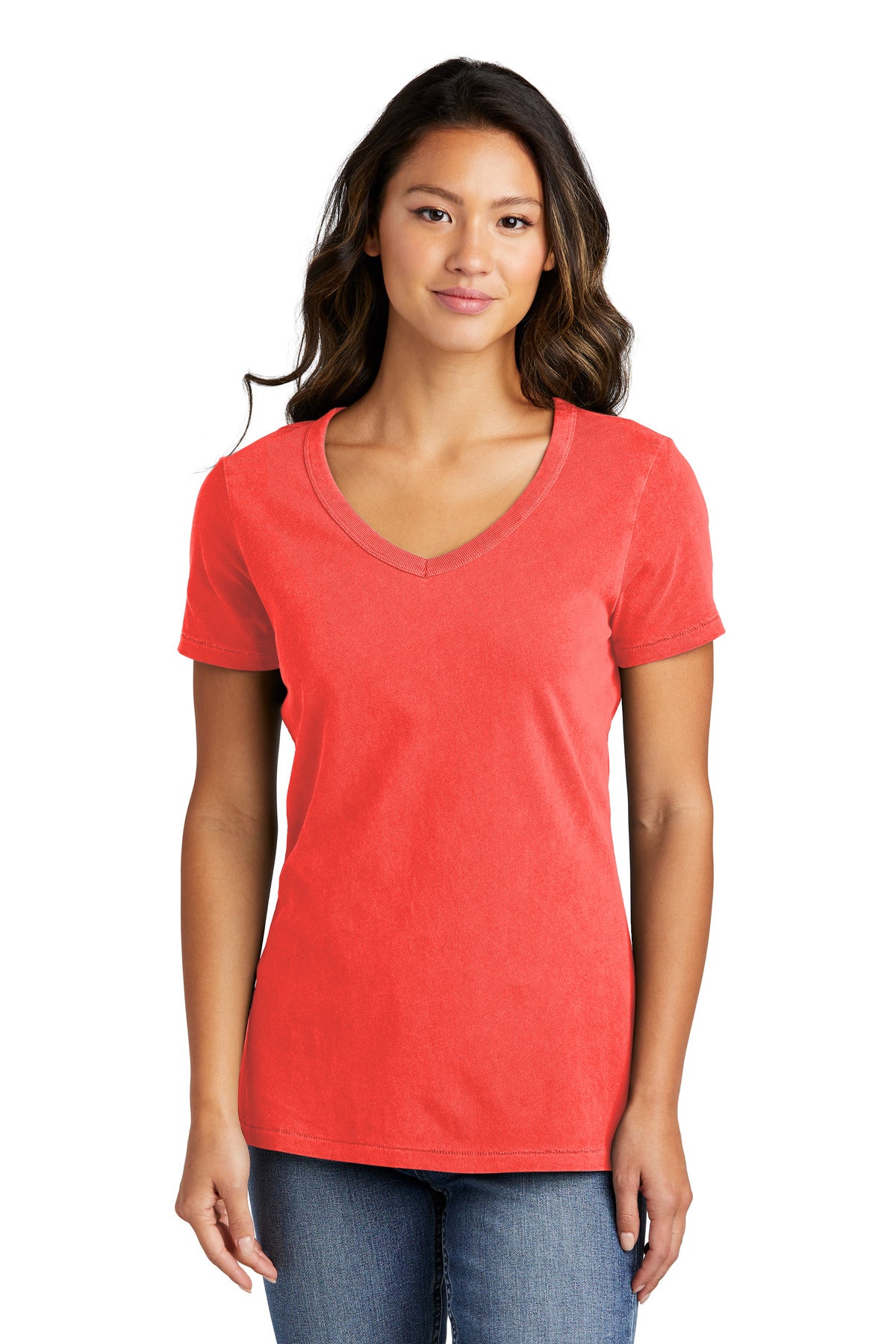 This tee is garment-dyed and incredibly soft with a worn-in  - Poppy