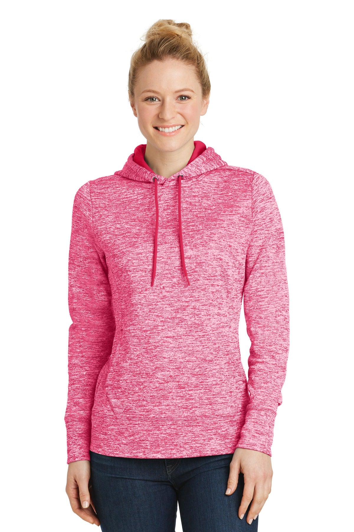 Stay charged in this moisture-wicking color-preserving fleec - Power Pink Electric
