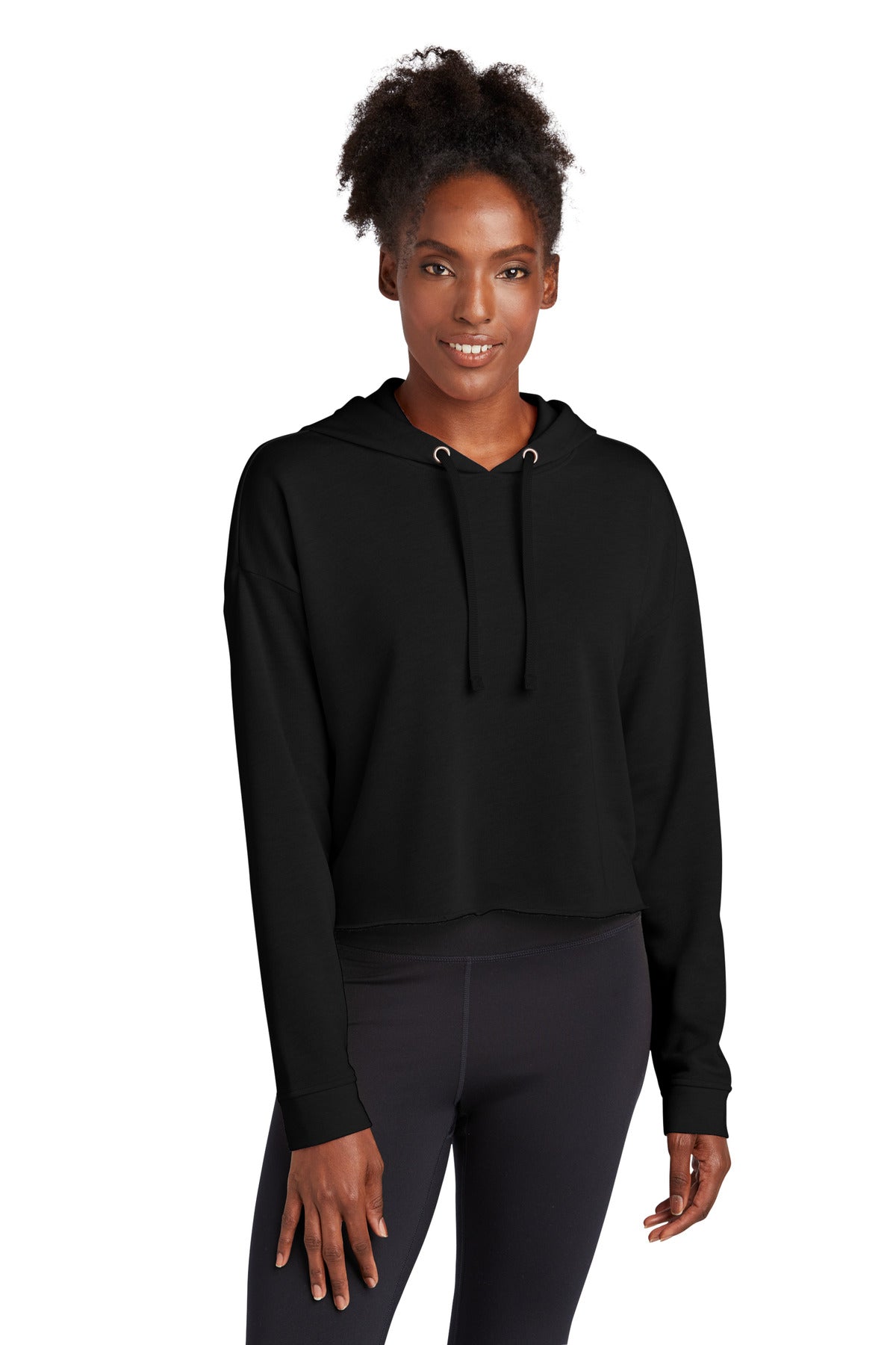 An on-trend cropped fit joins an extra-soft hand moisture wi - Black Triad Solid