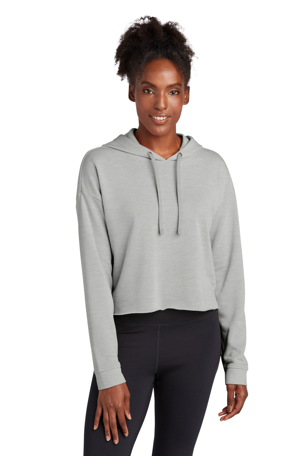 An on-trend cropped fit joins an extra-soft hand moisture wi - Light Grey Heather