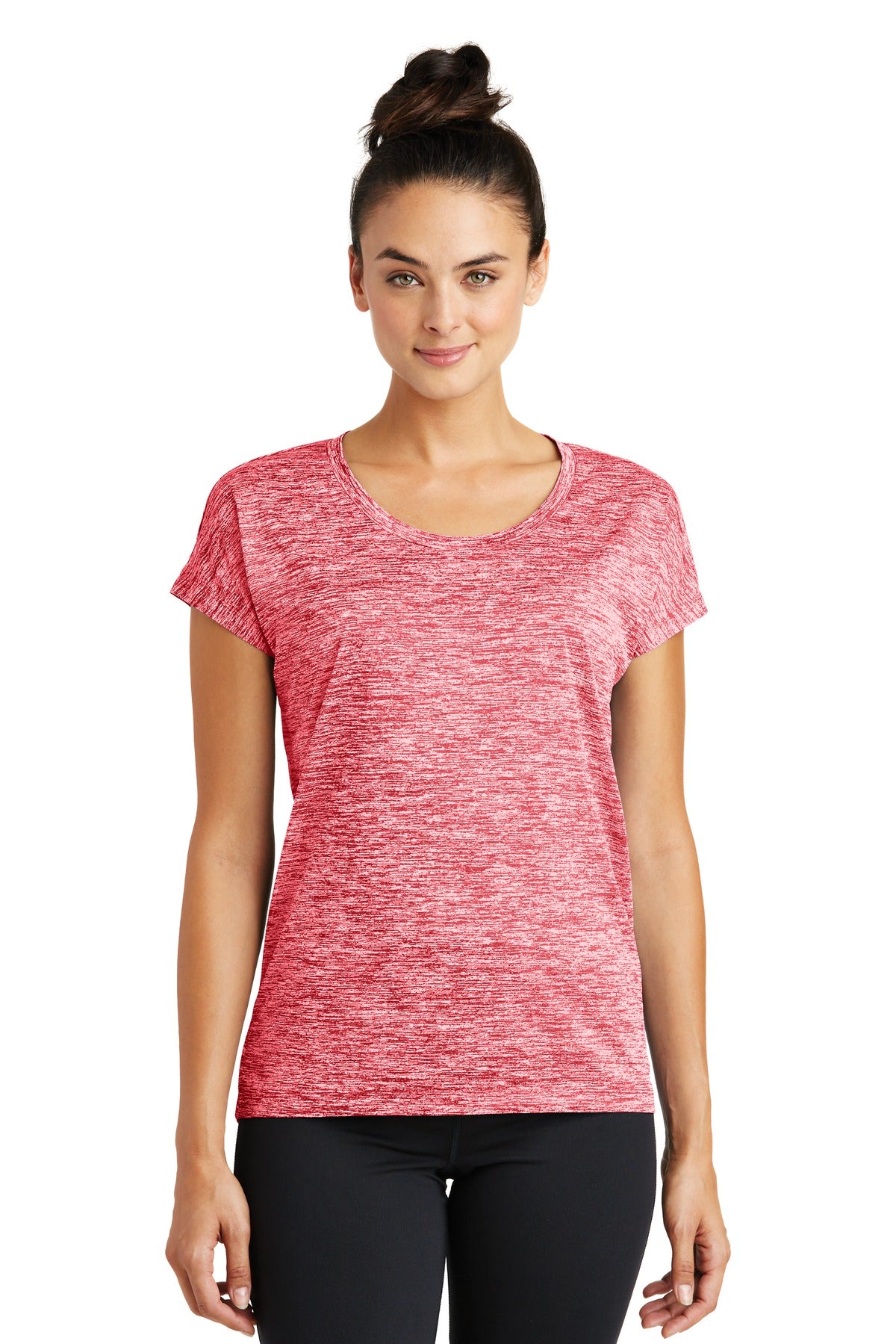 Our color-locking tee has a soft hand wicks moisture resists - Deep Red Electric