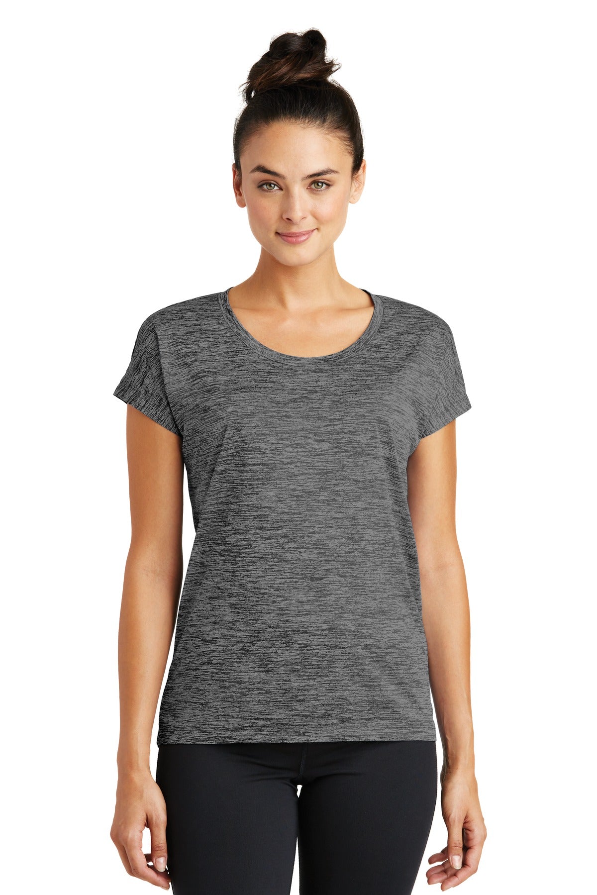 Our color-locking tee has a soft hand wicks moisture resists - Grey-Black Electric