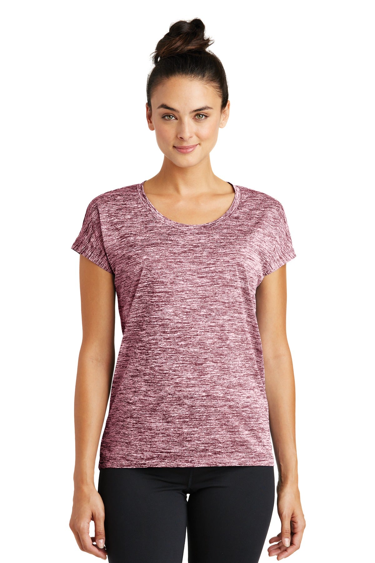 Our color-locking tee has a soft hand wicks moisture resists - Maroon Electric