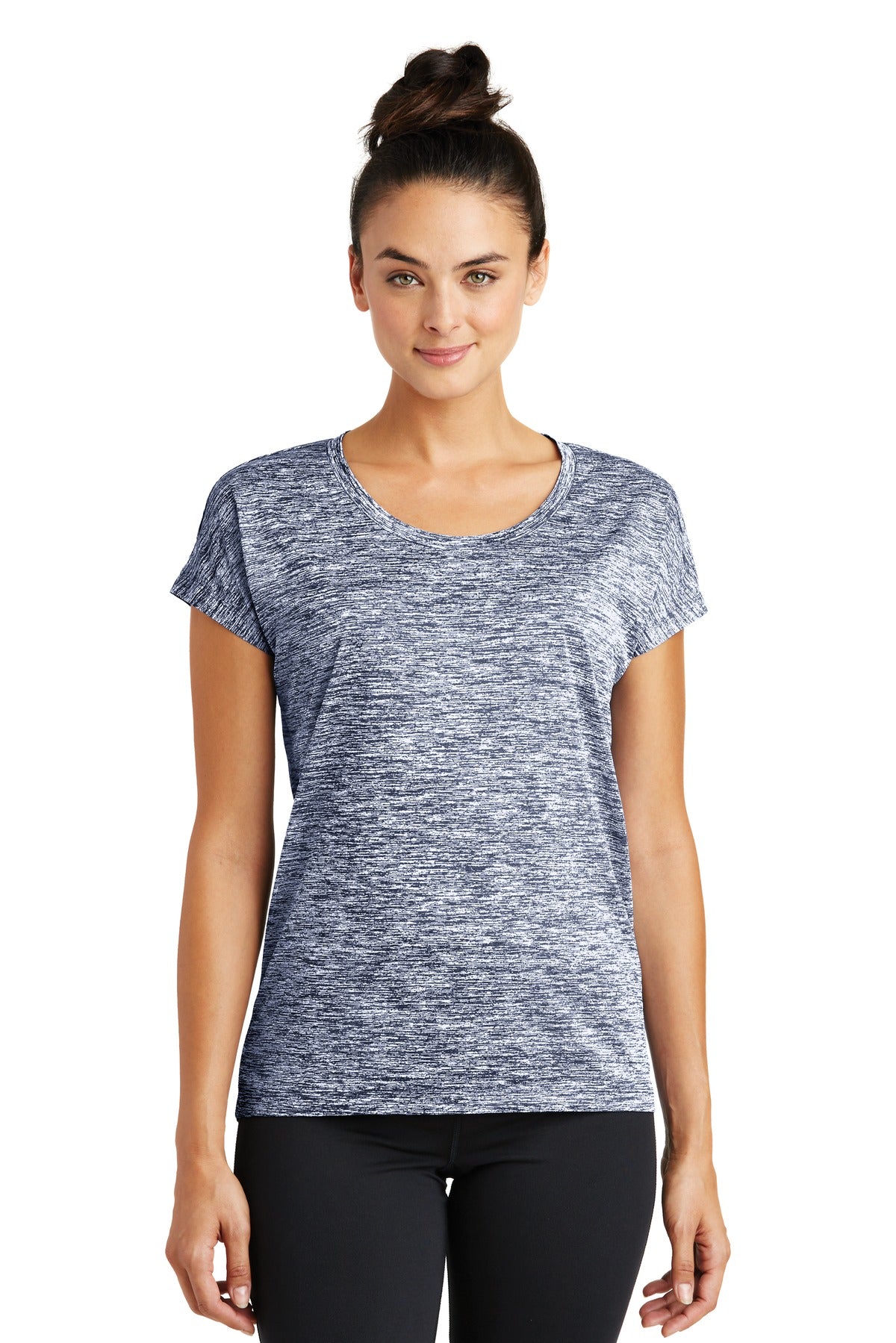 Our color-locking tee has a soft hand wicks moisture resists - True Navy Electric