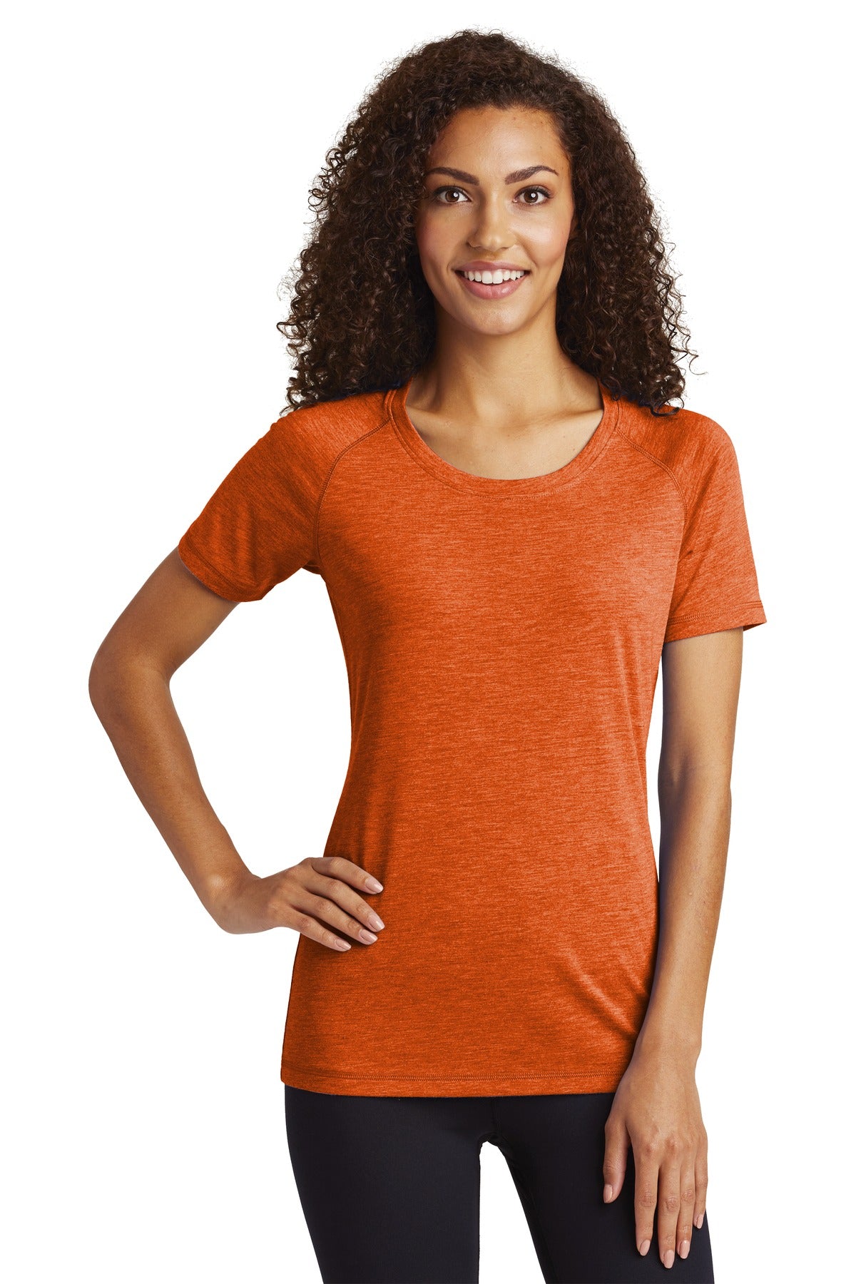 This ultracomfortable tee combines moisture-wicking performa - Deep Orange Heather