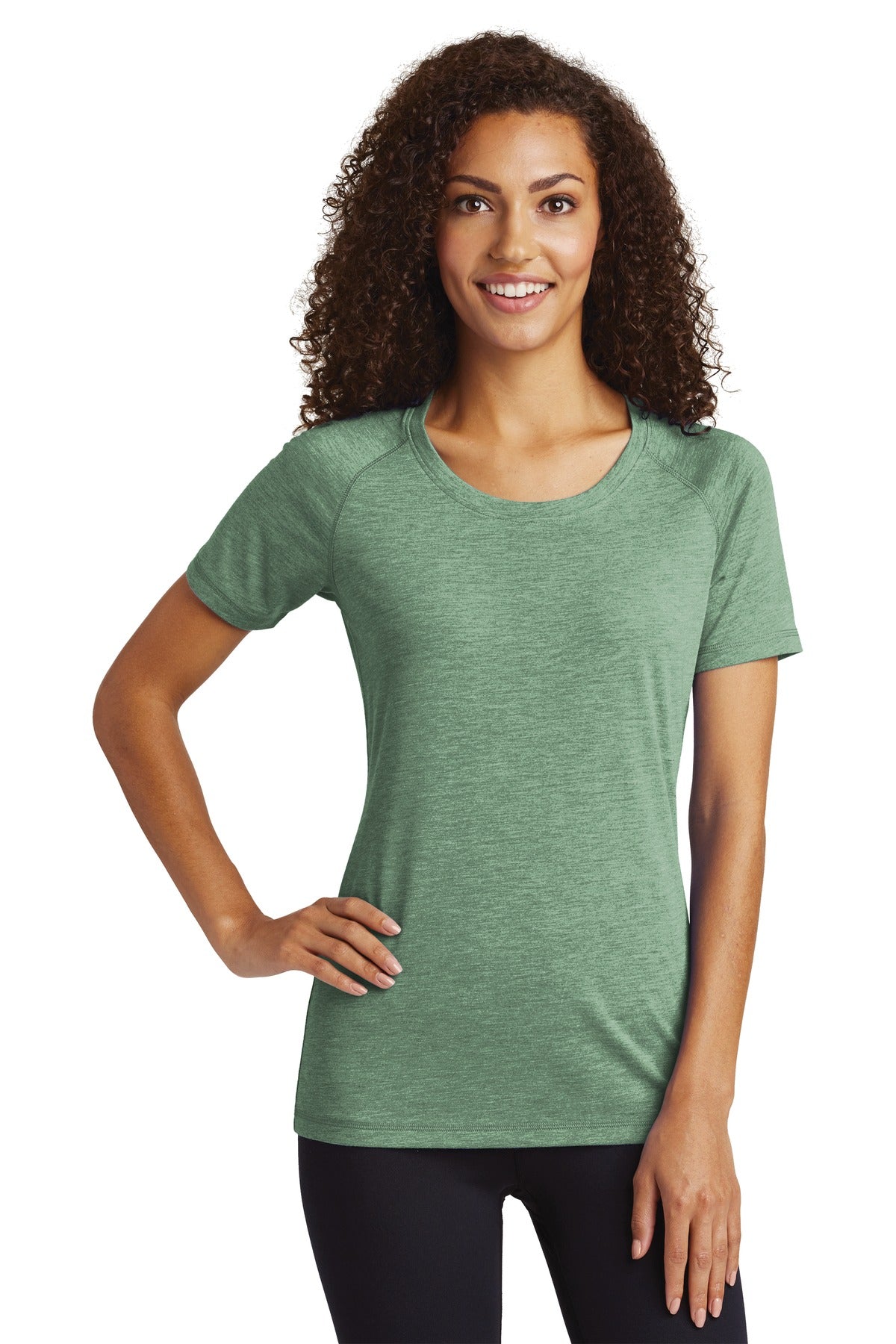 This ultracomfortable tee combines moisture-wicking performa - Forest Green Heather