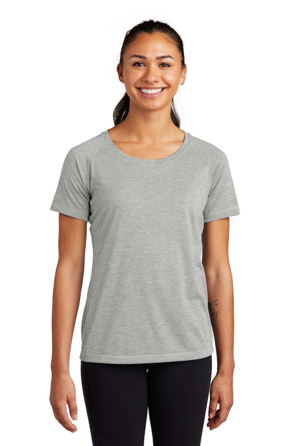 This ultracomfortable tee combines moisture-wicking performa - Light Grey Heather